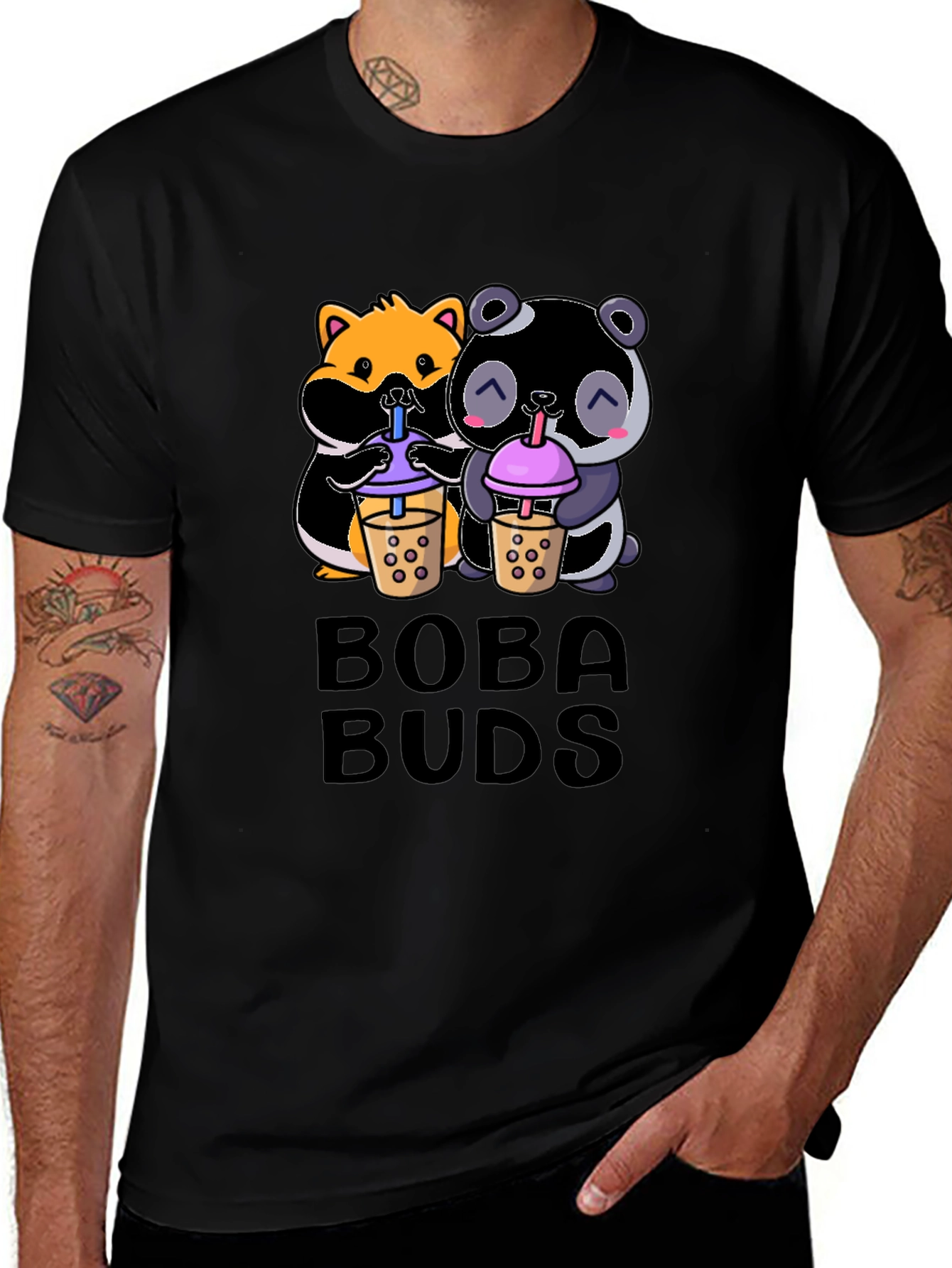 Boba Buds T-Shirt: Cute Hamster & Panda Boba Lovers