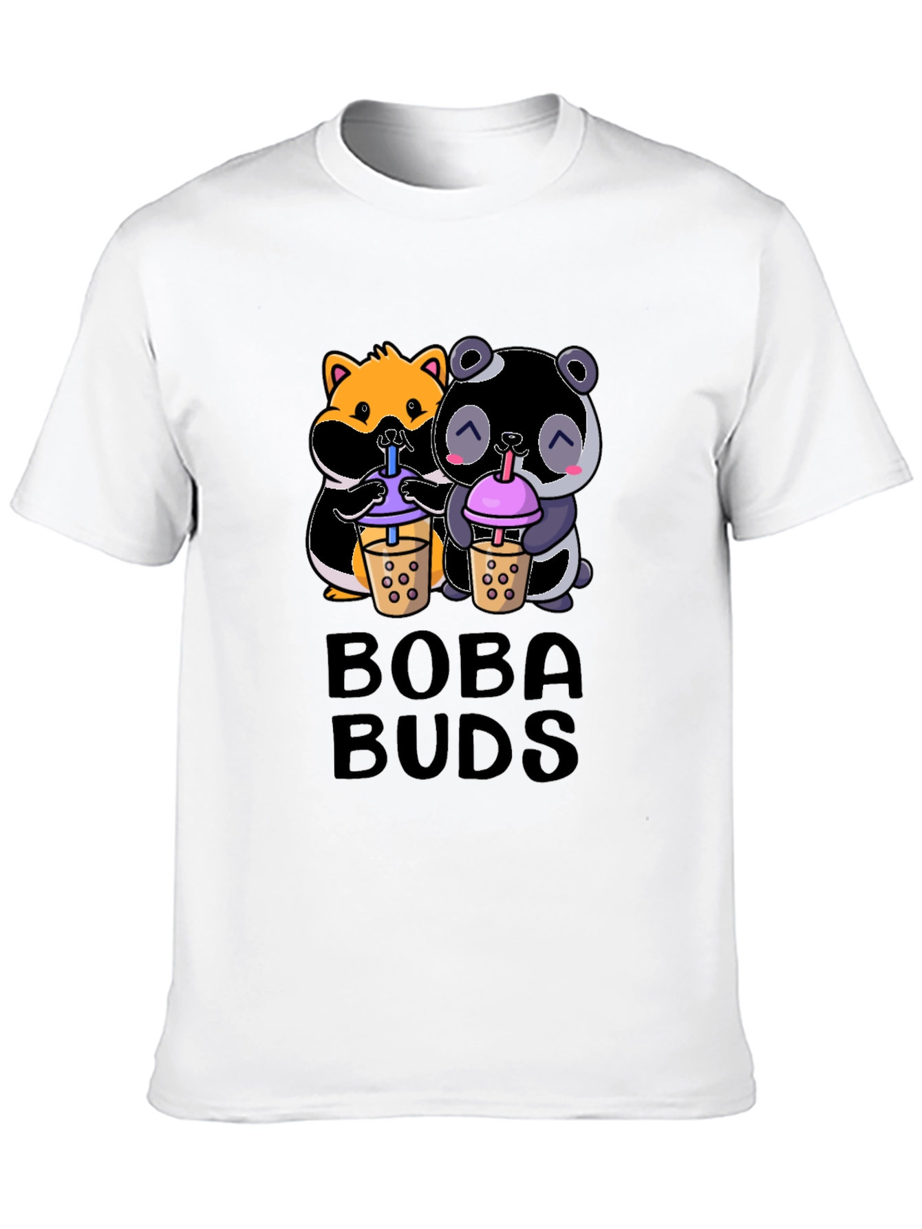 Boba Buds T-Shirt: Cute Hamster & Panda Boba Lovers