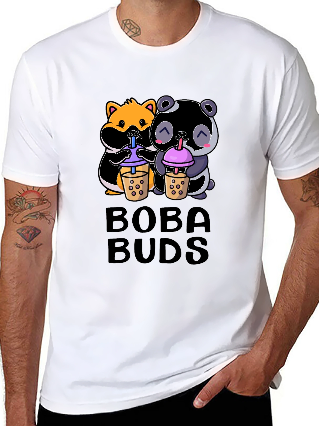 Boba Buds T-Shirt: Cute Hamster & Panda Boba Lovers