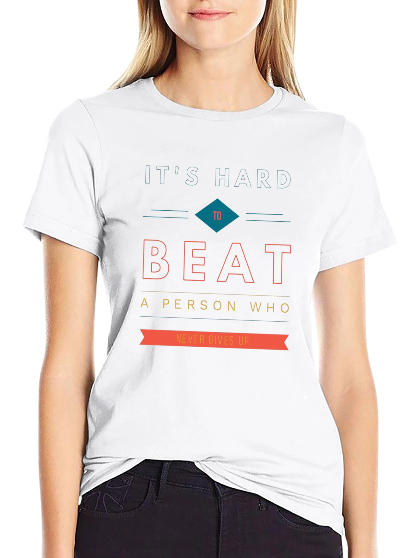 Motivational Graphic Tee - Never Give Up!