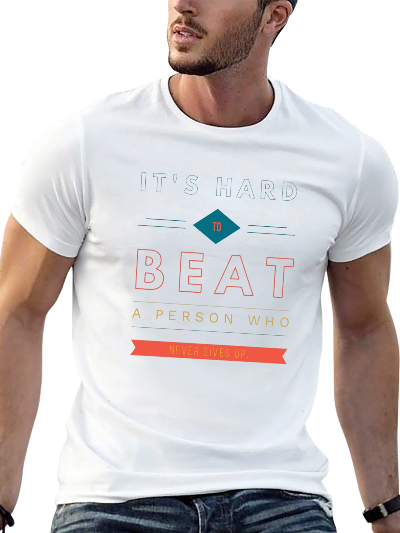 Motivational Graphic Tee - Never Give Up!