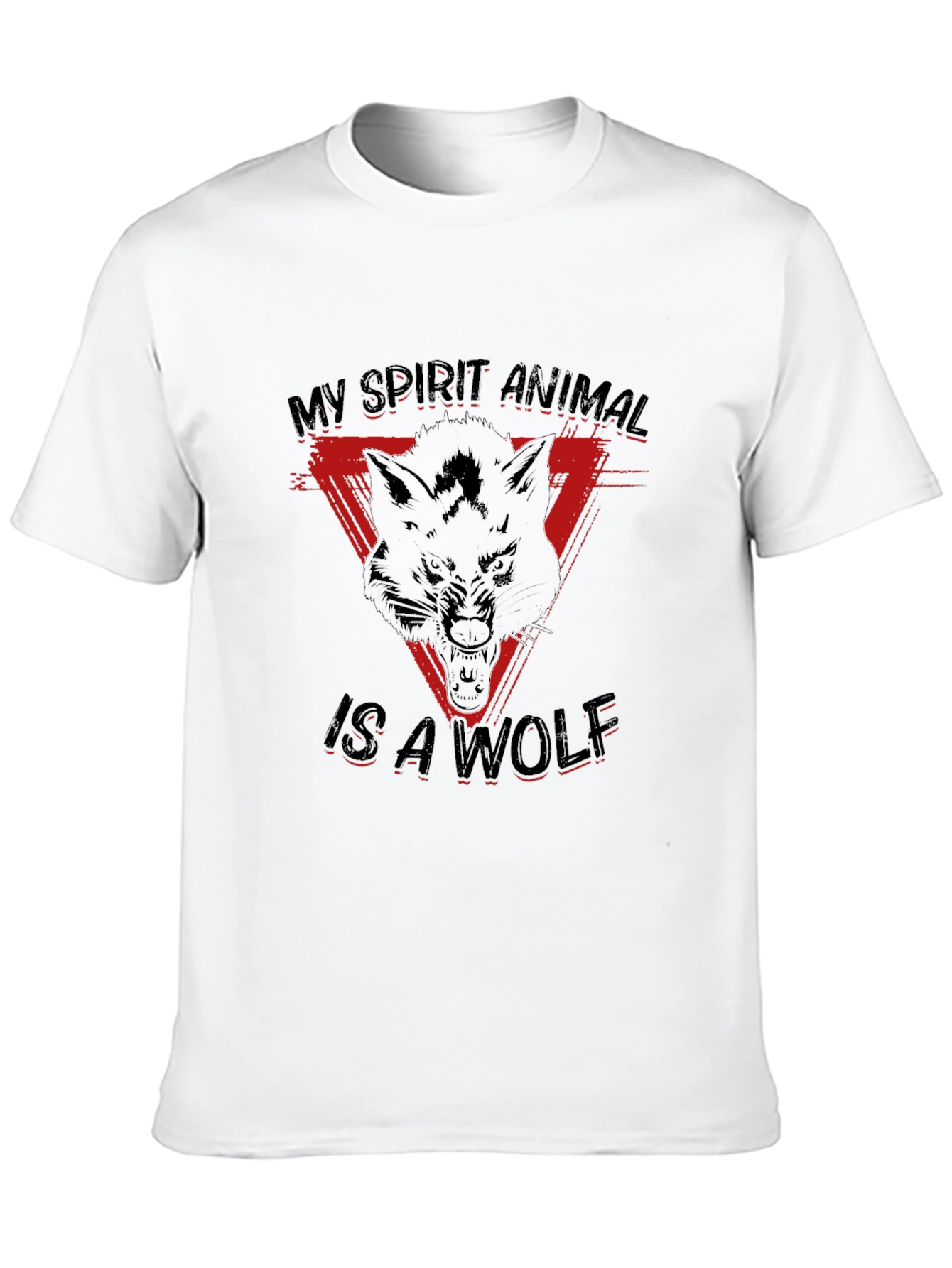 Wolf Spirit Animal Graphic Tee - Black