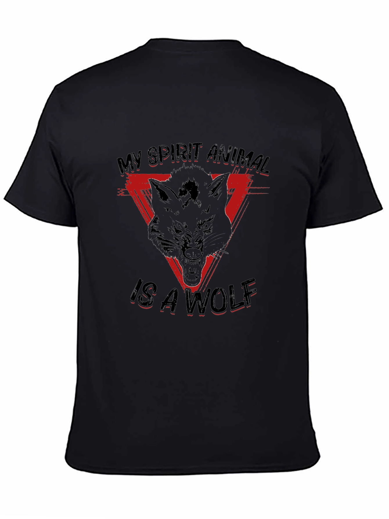 Wolf Spirit Animal Graphic Tee - Black