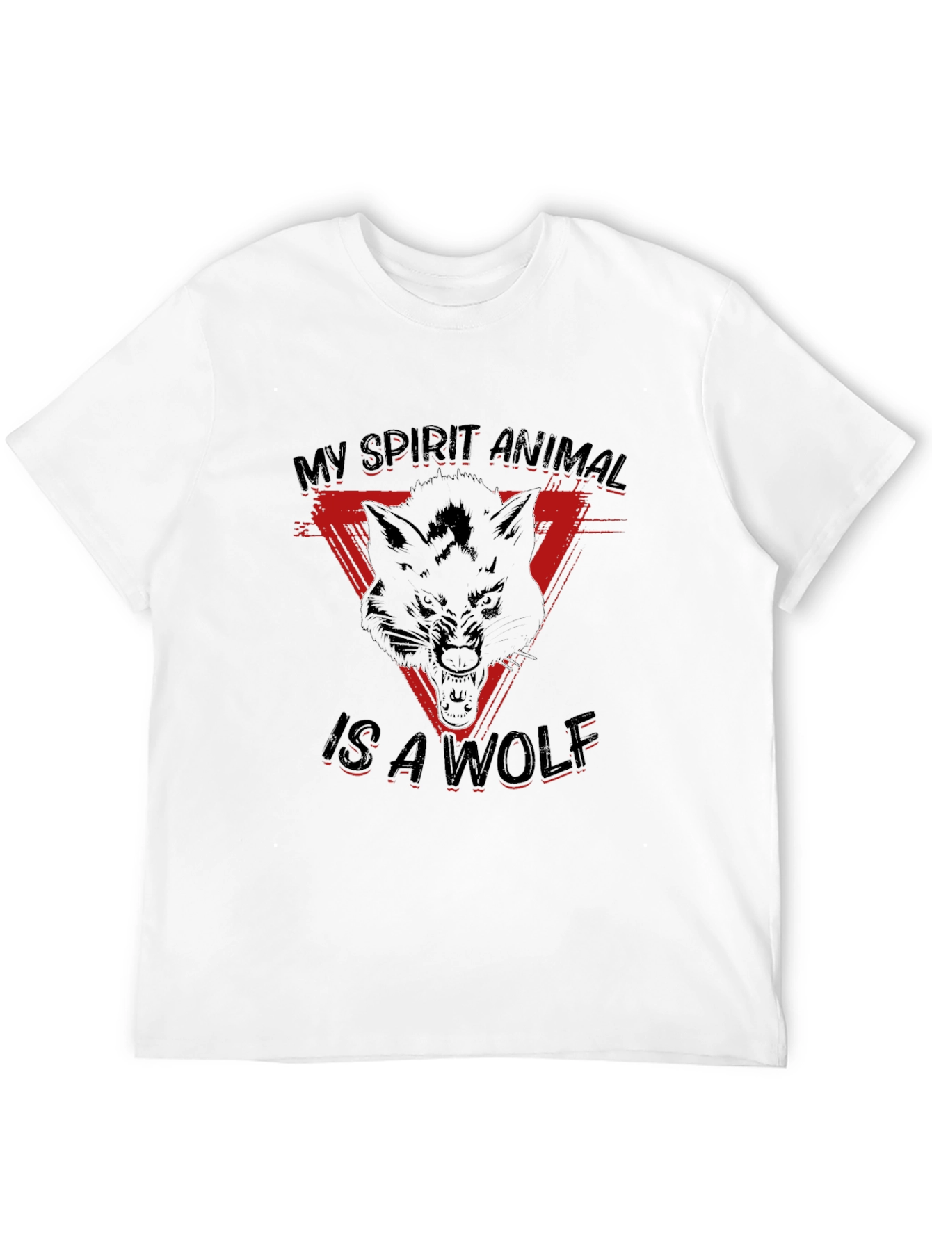 Wolf Spirit Animal Graphic Tee - Black