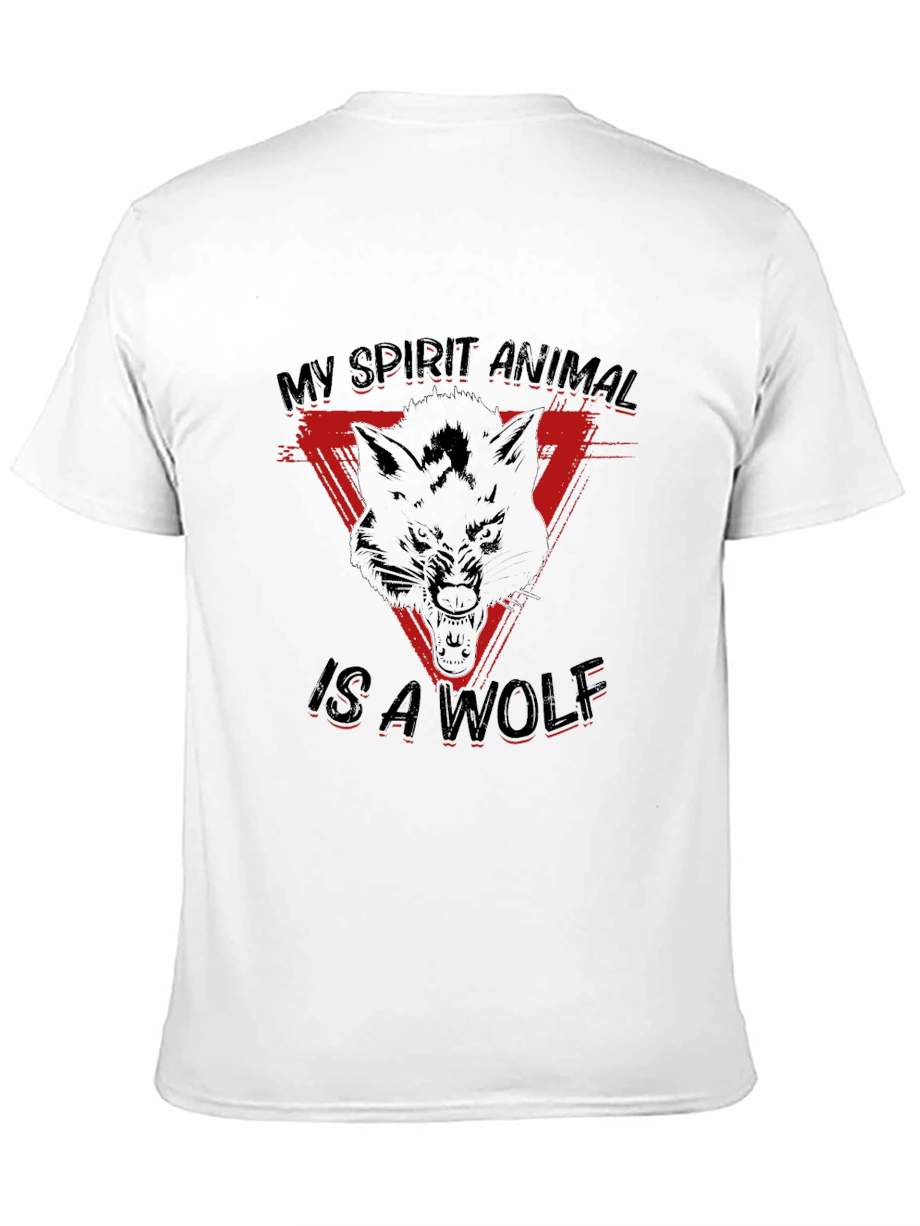 Wolf Spirit Animal Graphic Tee - Black