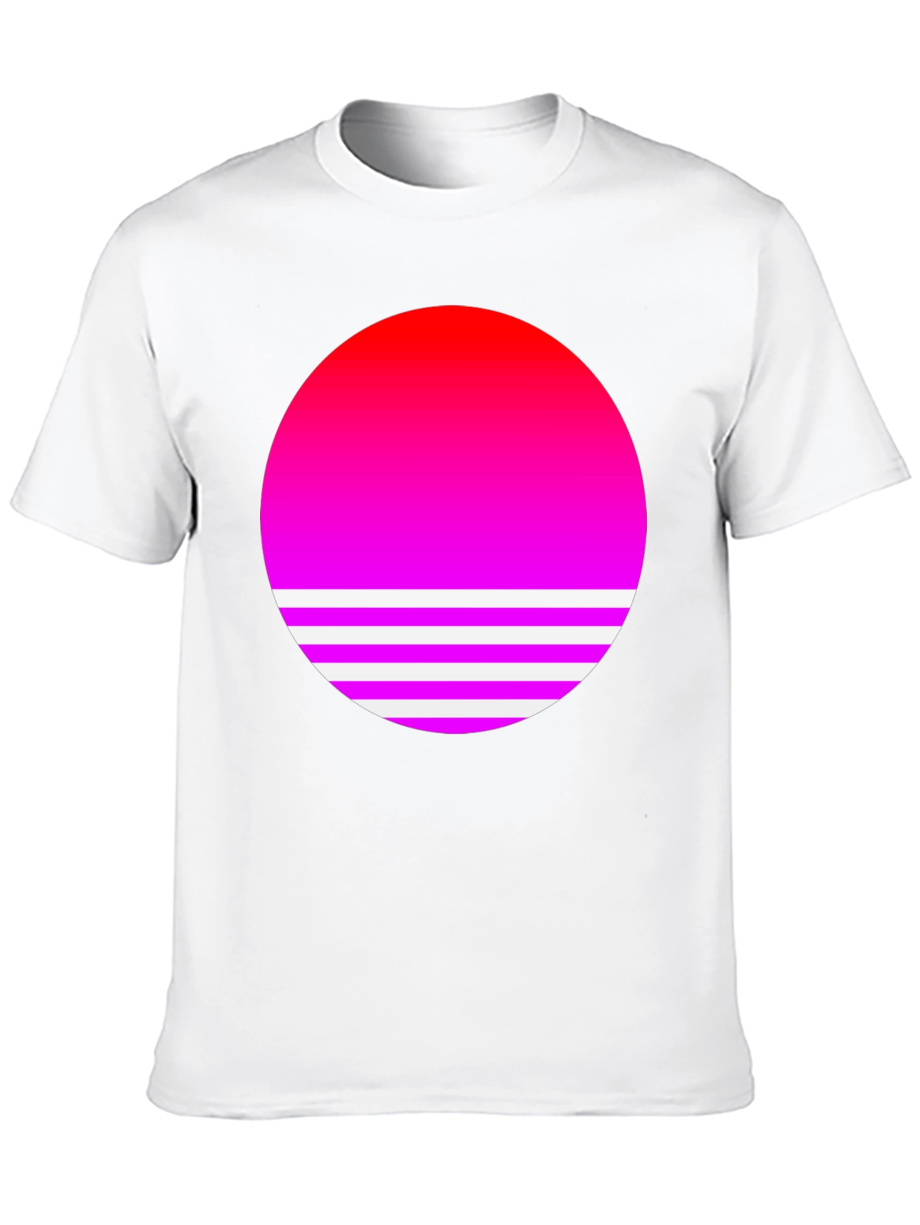 Retro Sunset Graphic Tee - Black Cotton Blend