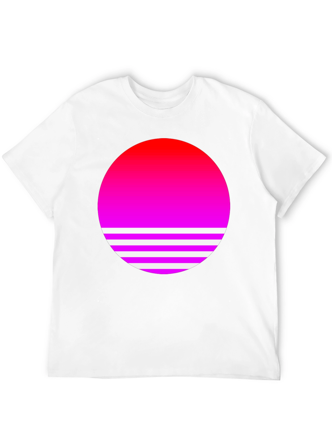 Retro Sunset Graphic Tee - Black Cotton Blend