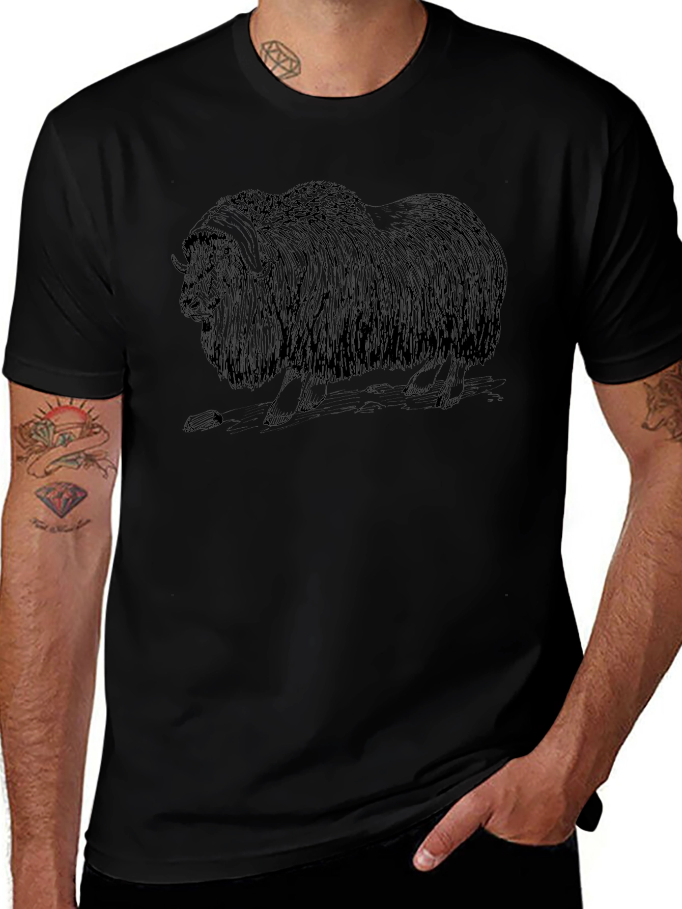 Musk Ox Graphic Tee - Cool Animal Print
