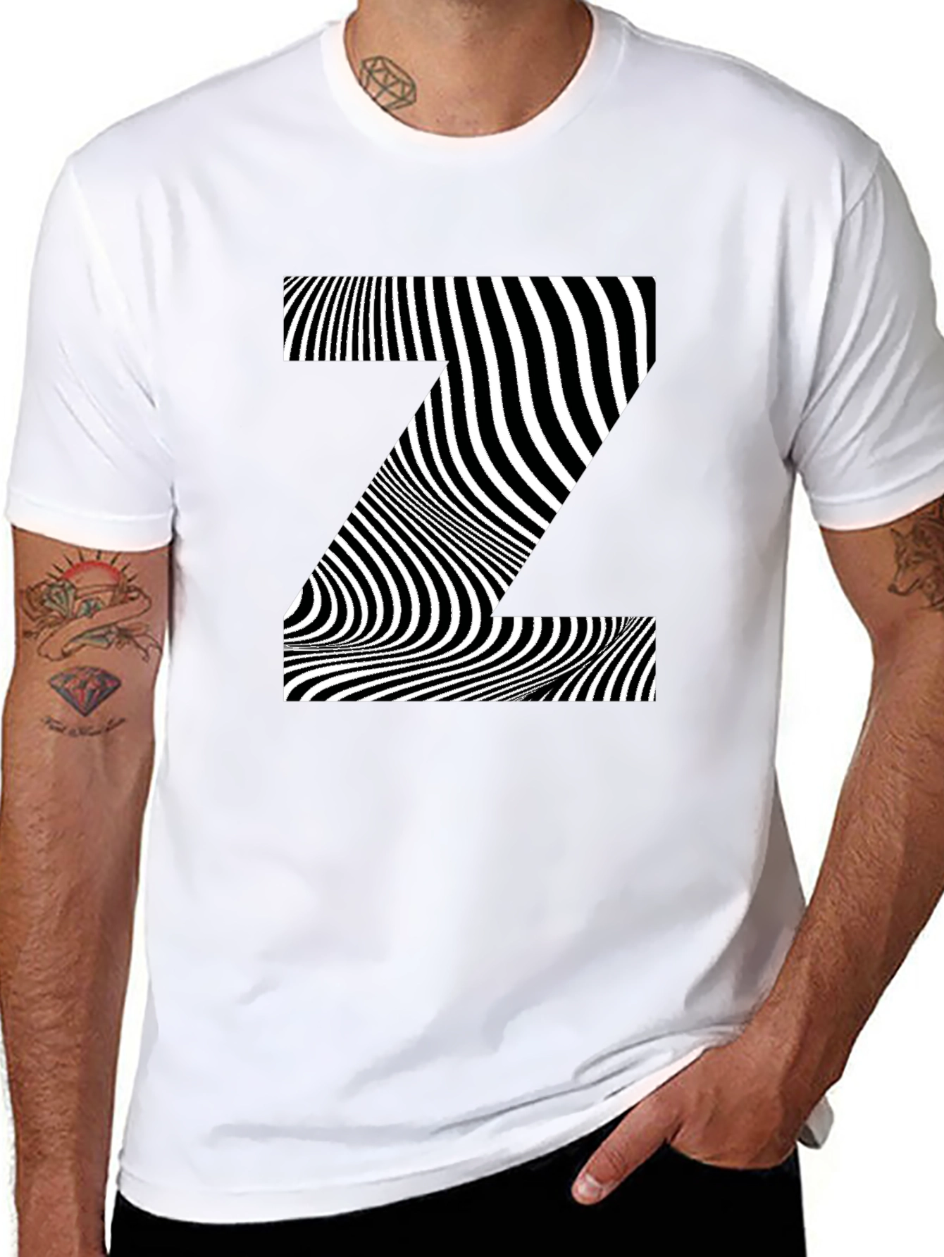 Optical Illusion Z Graphic T-Shirt