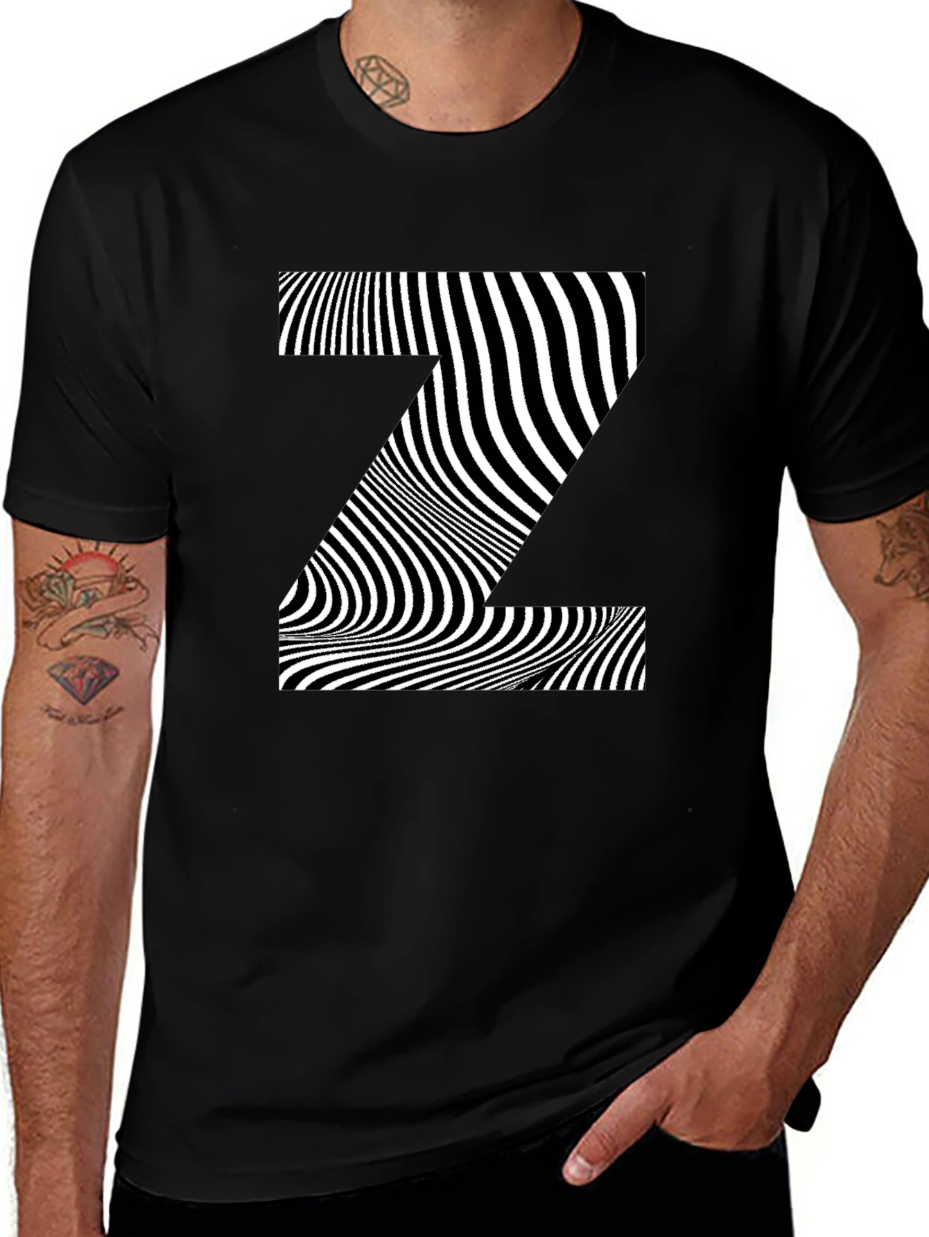 Optical Illusion Z Graphic T-Shirt
