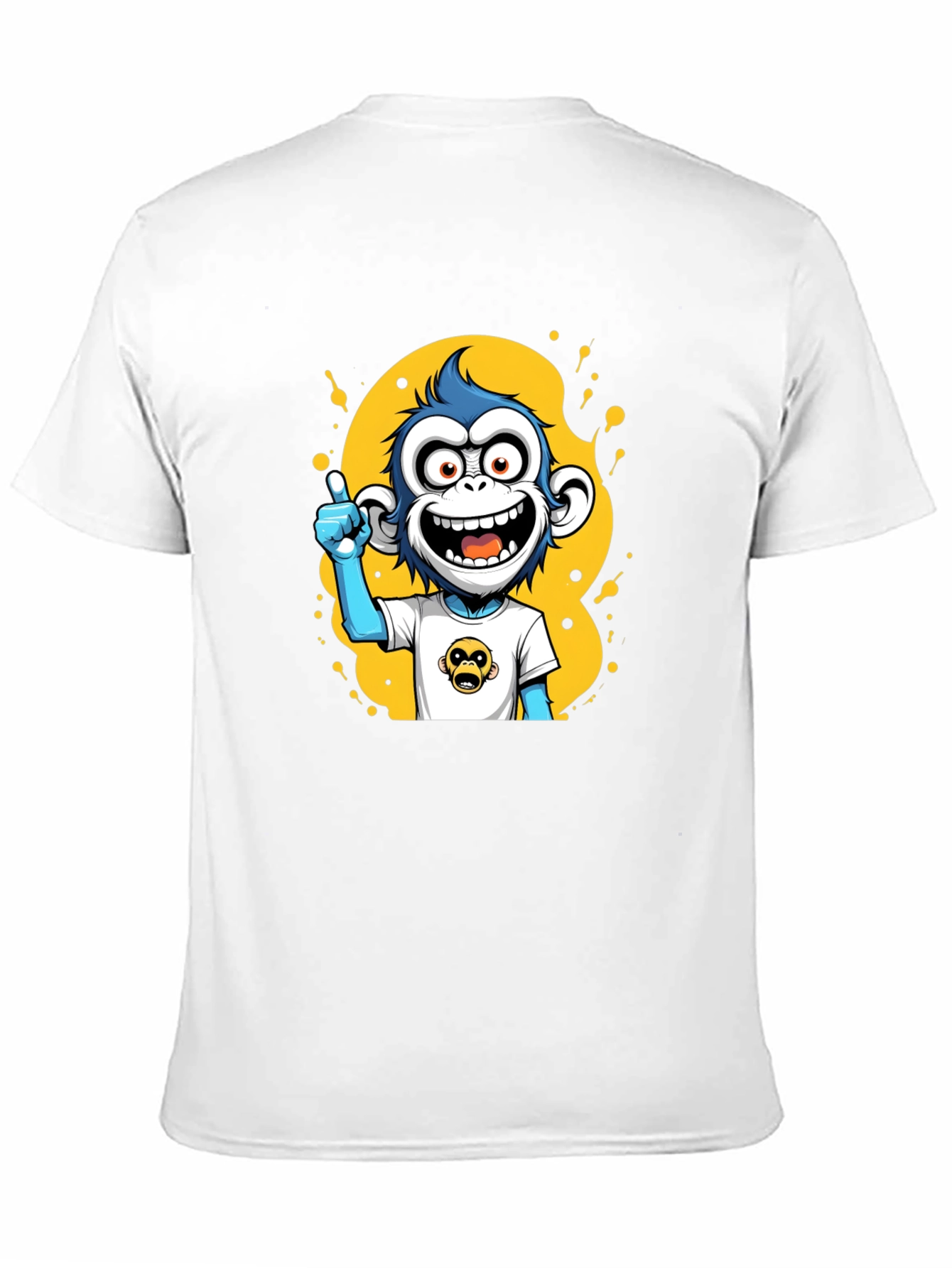 Cartoon Monkey Graphic Black T-Shirt