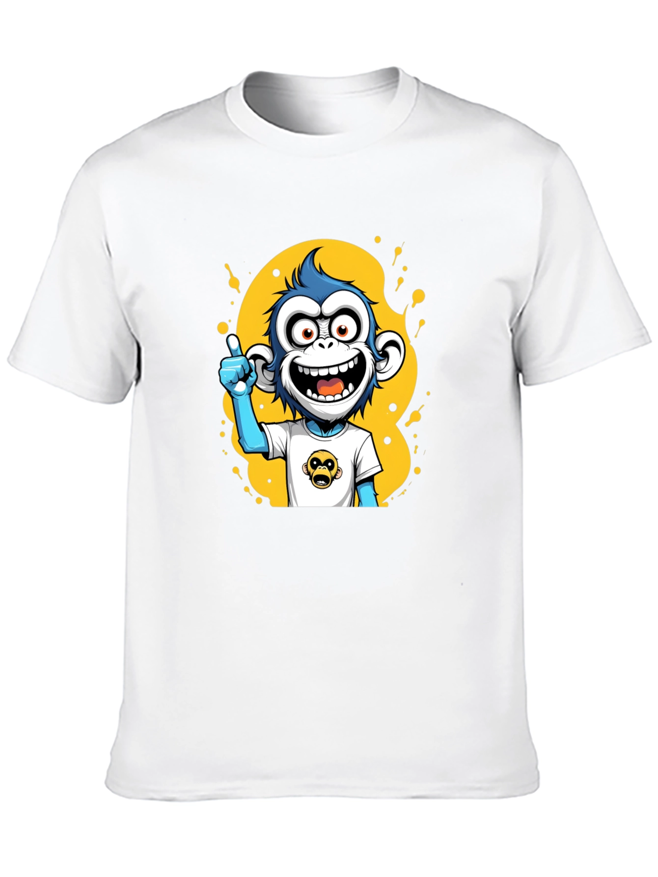 Cartoon Monkey Graphic Black T-Shirt