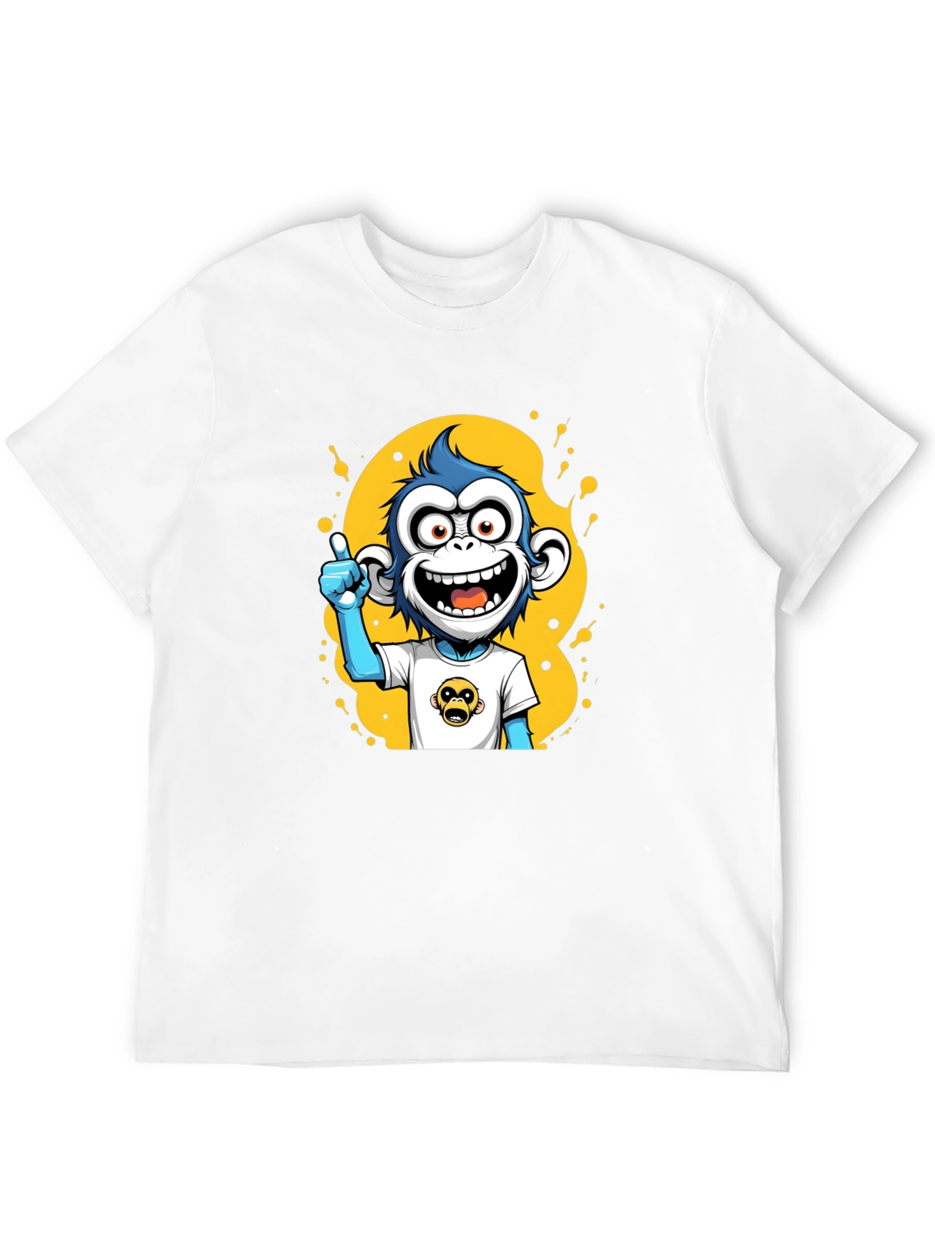 Cartoon Monkey Graphic Black T-Shirt