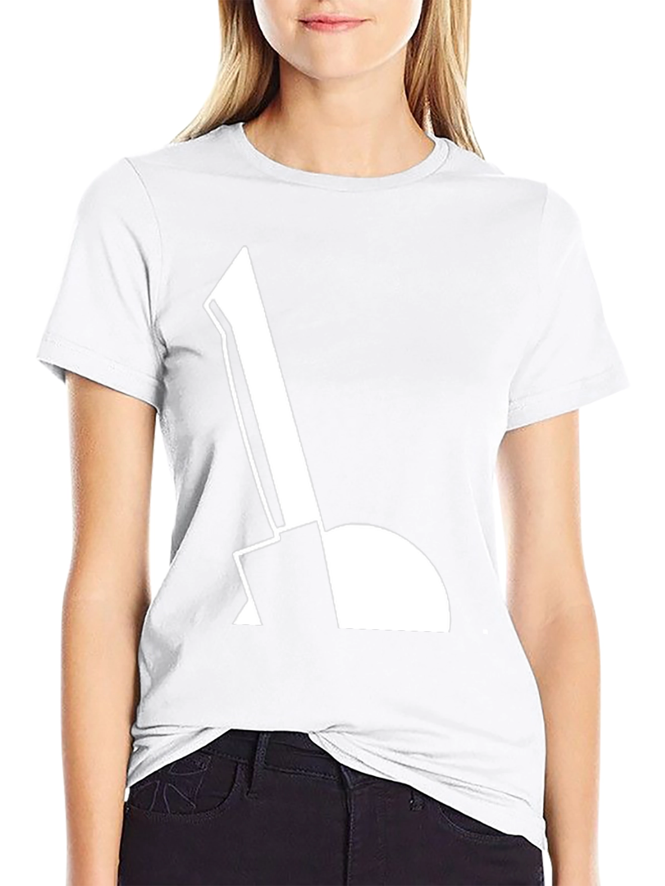Modern Graphic Tee - Abstract Shovel Design