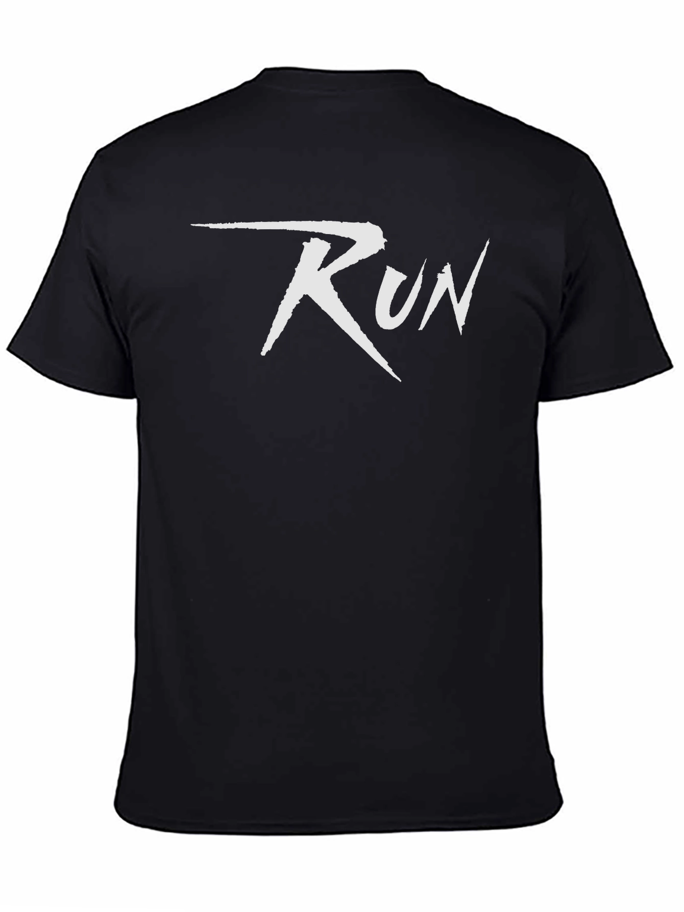 Run Graphic Tee - Mens Black Cotton T-Shirt