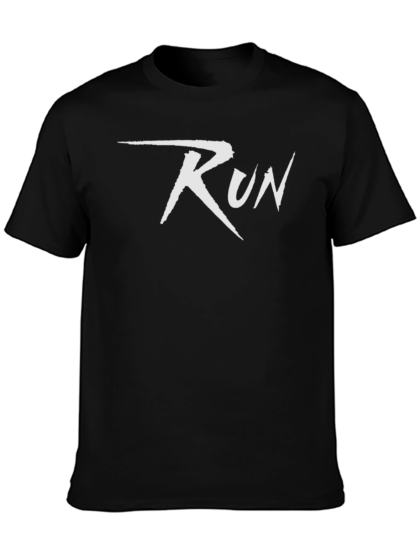 Run Graphic Tee - Mens Black Cotton T-Shirt