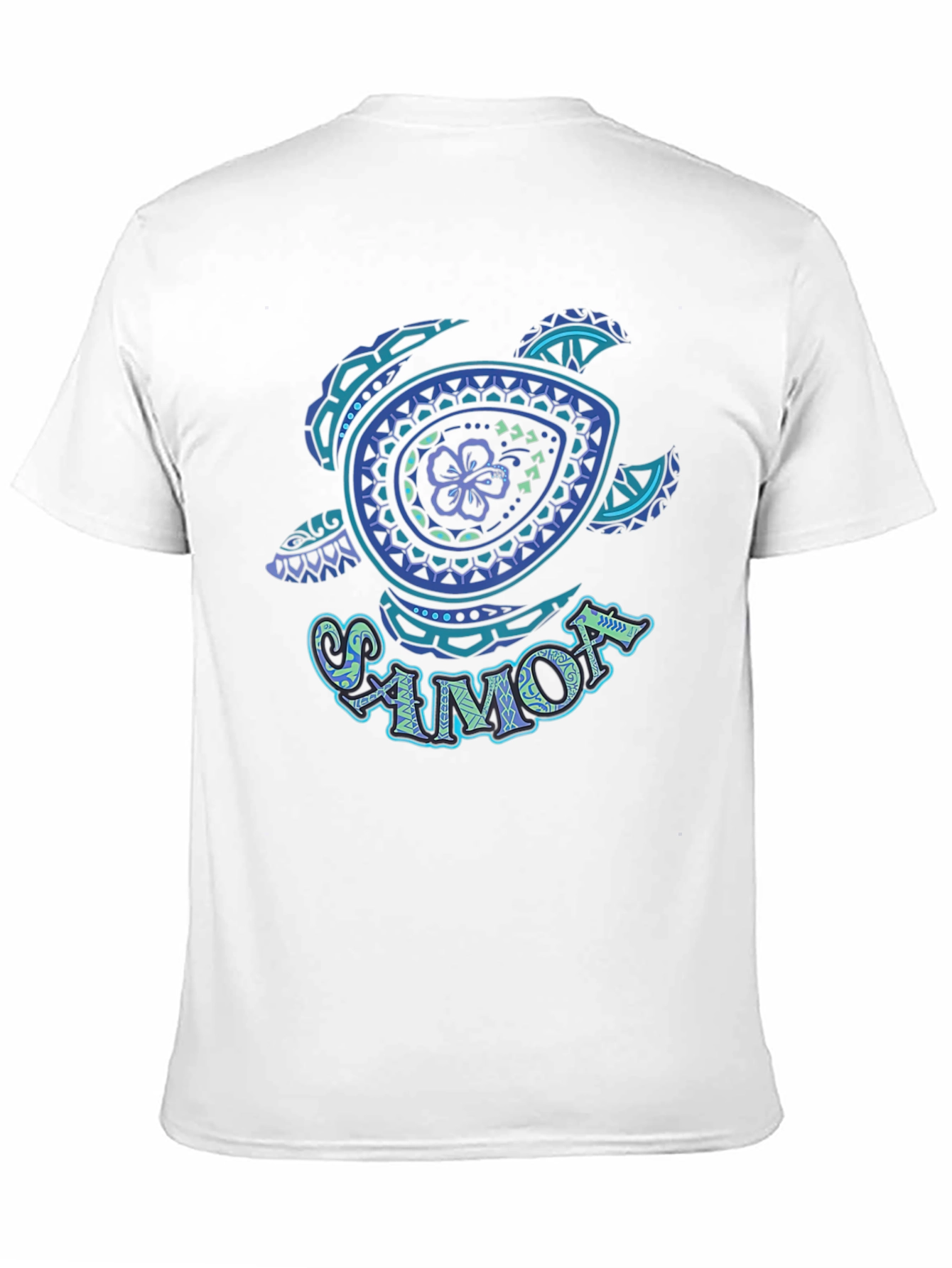 Samoa Turtle Hibiscus Flower Graphic T-Shirt