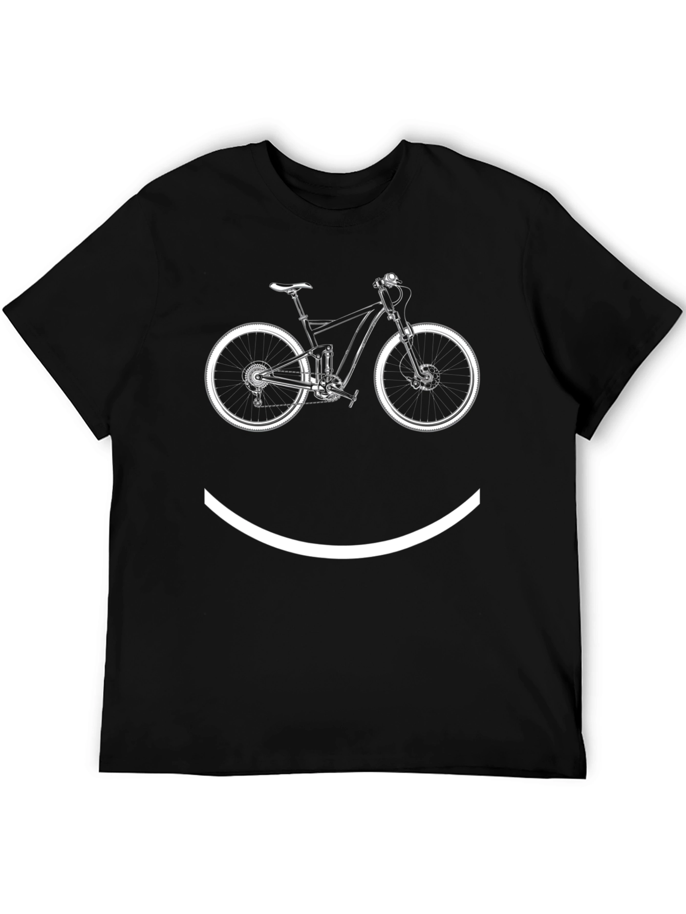 Bike Smile Graphic T-Shirt - Casual Black Tee