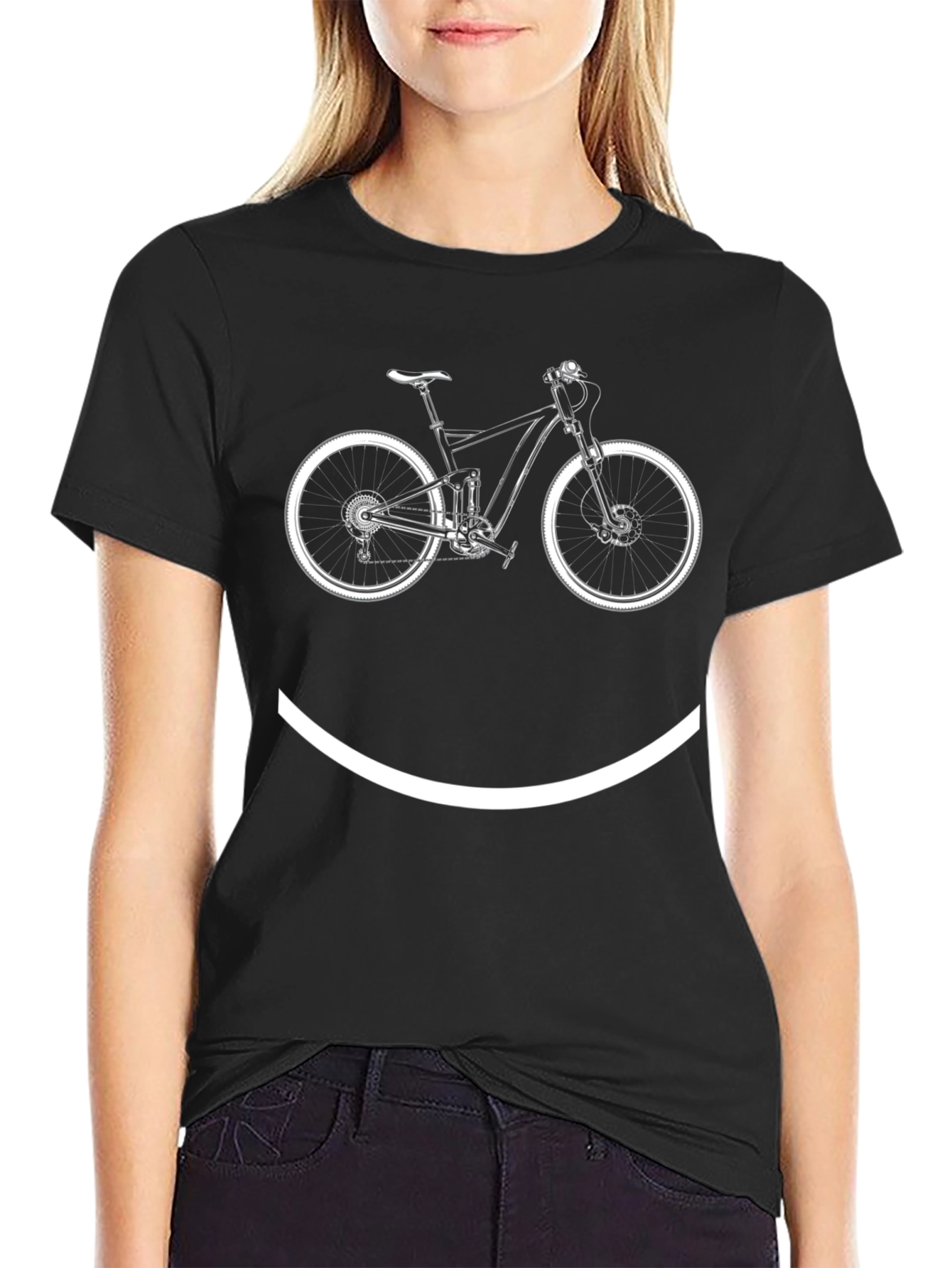 Bike Smile Graphic T-Shirt - Casual Black Tee