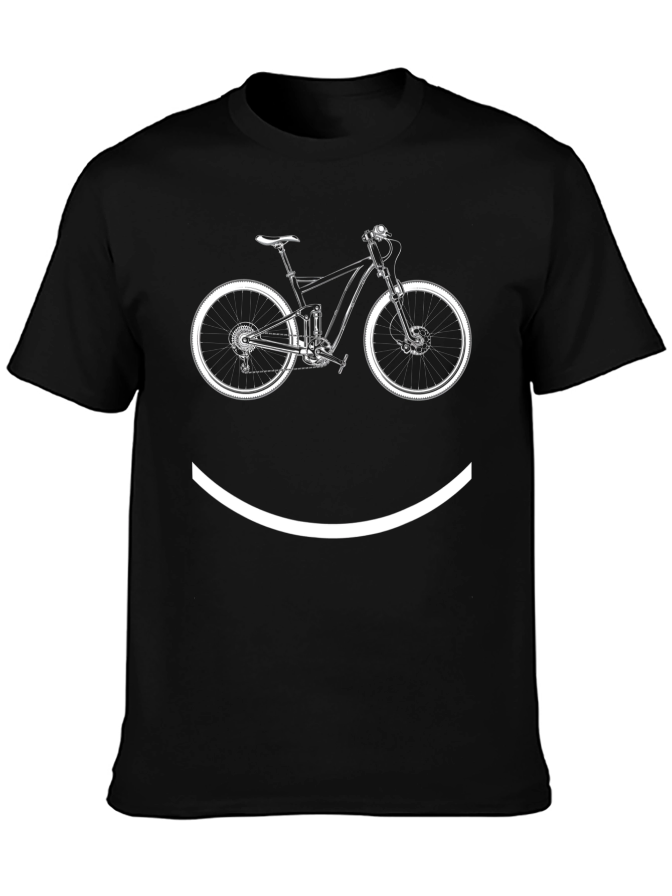 Bike Smile Graphic T-Shirt - Casual Black Tee
