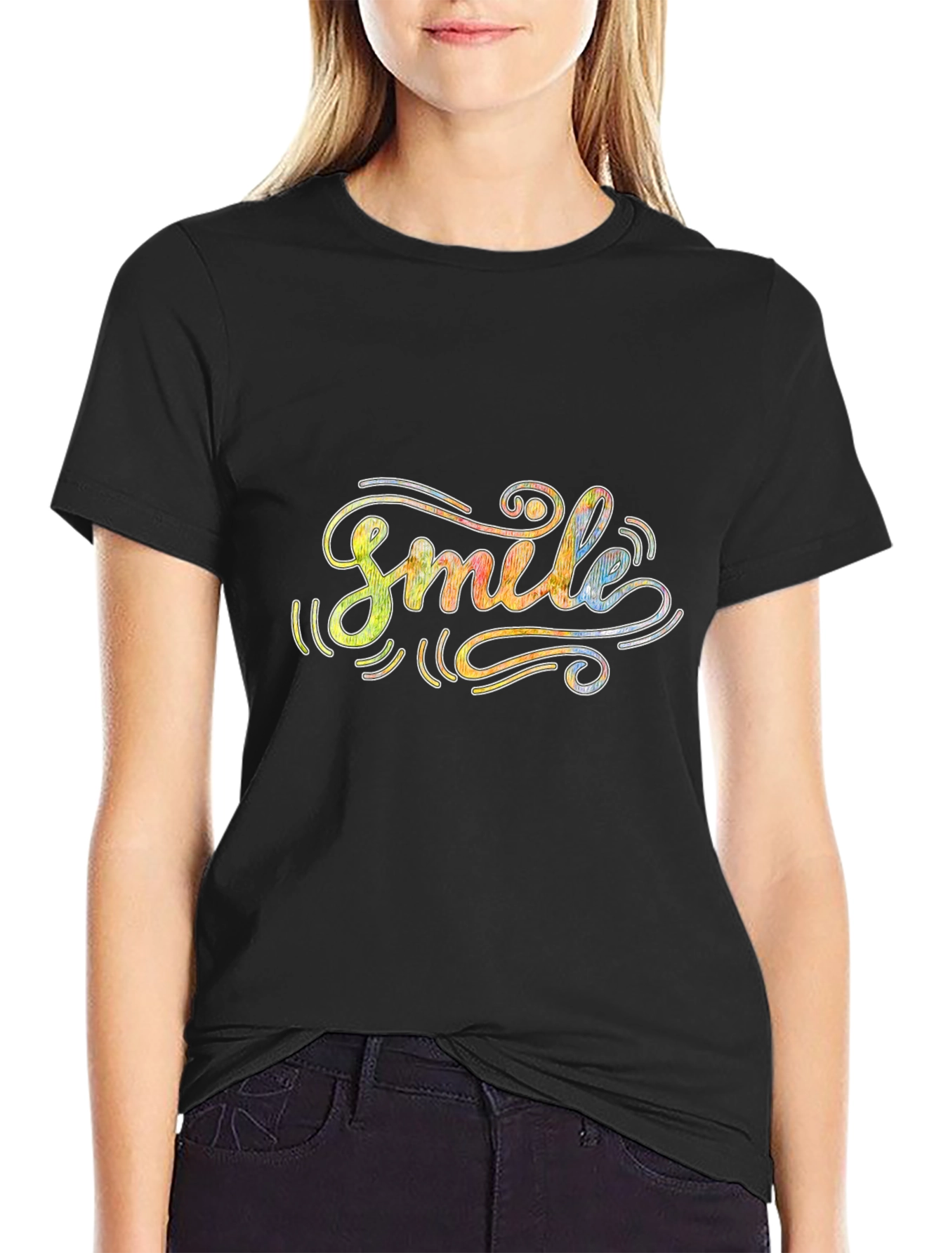 Smile Graphic T-Shirt - Positive Vibes Tee