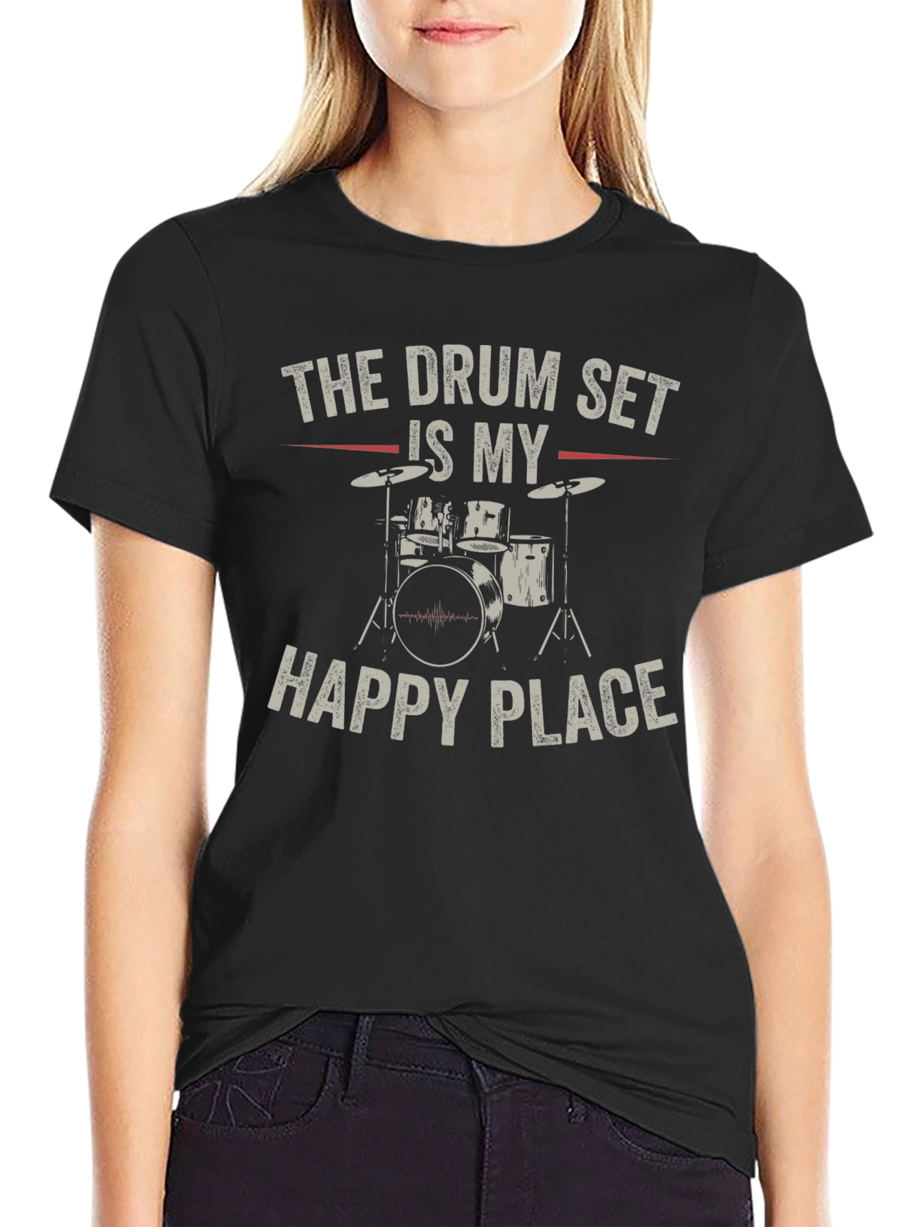 Drum Set Happy Place T-Shirt