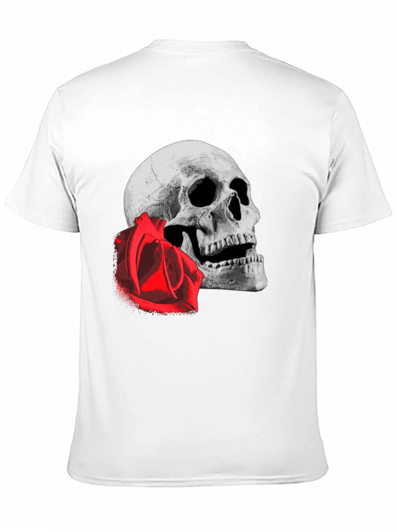 Skull & Rose Graphic Tee - Edgy Black T-Shirt