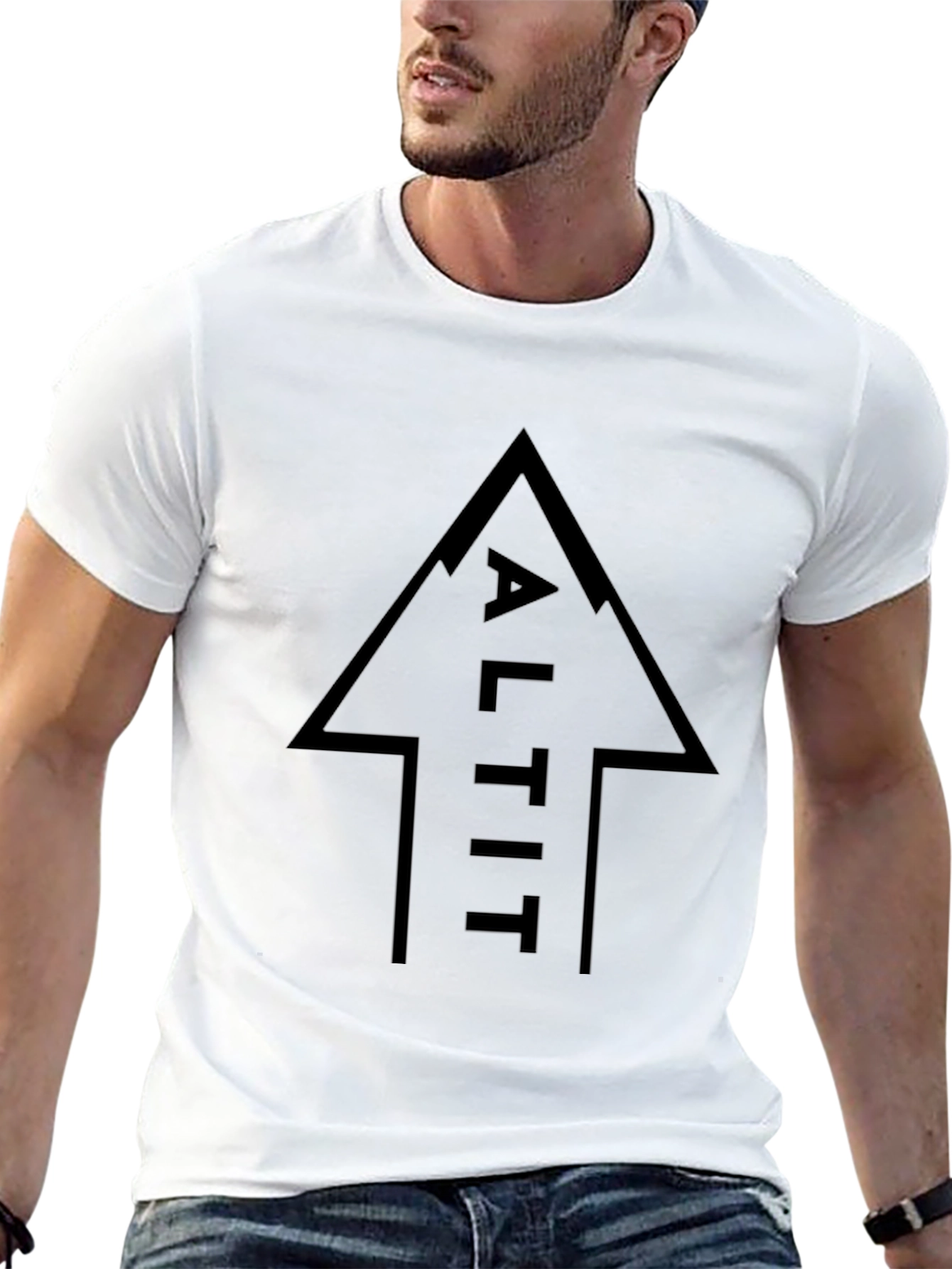 ALTIT Arrow Black Graphic Tee - Mens Fashion