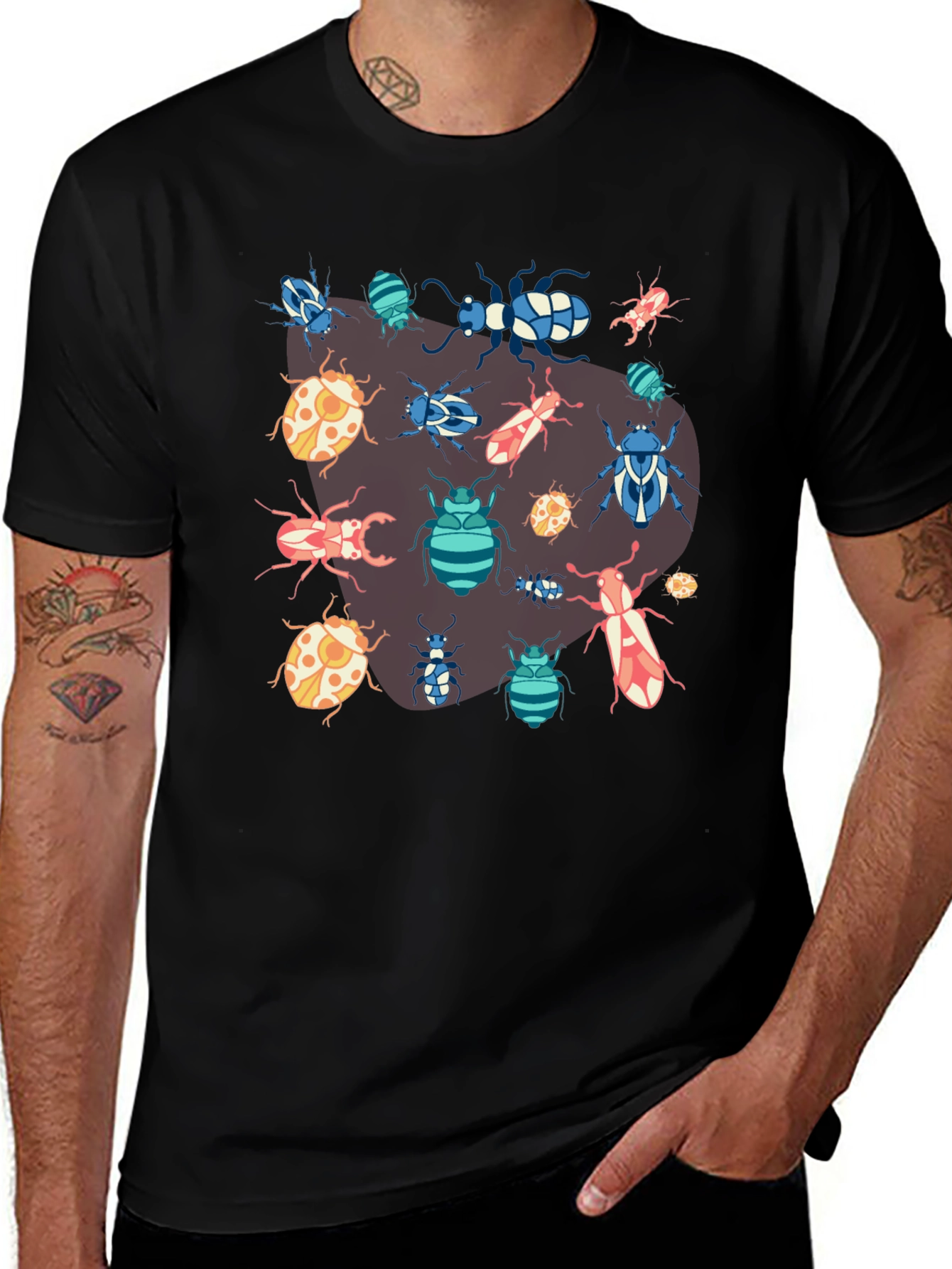 Bug Print T-Shirt - Unique Insect Design