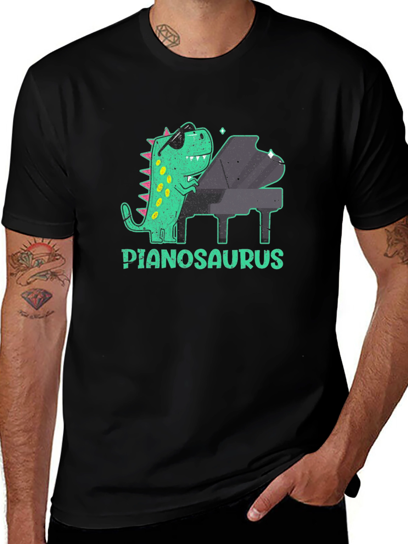 Pianosaurus T-Shirt - Cool Dinosaur Playing Piano