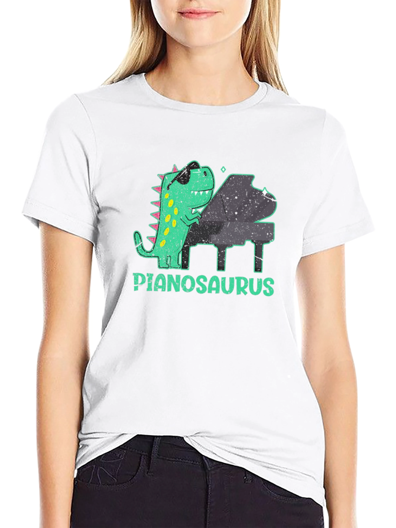 Pianosaurus T-Shirt - Cool Dinosaur Playing Piano