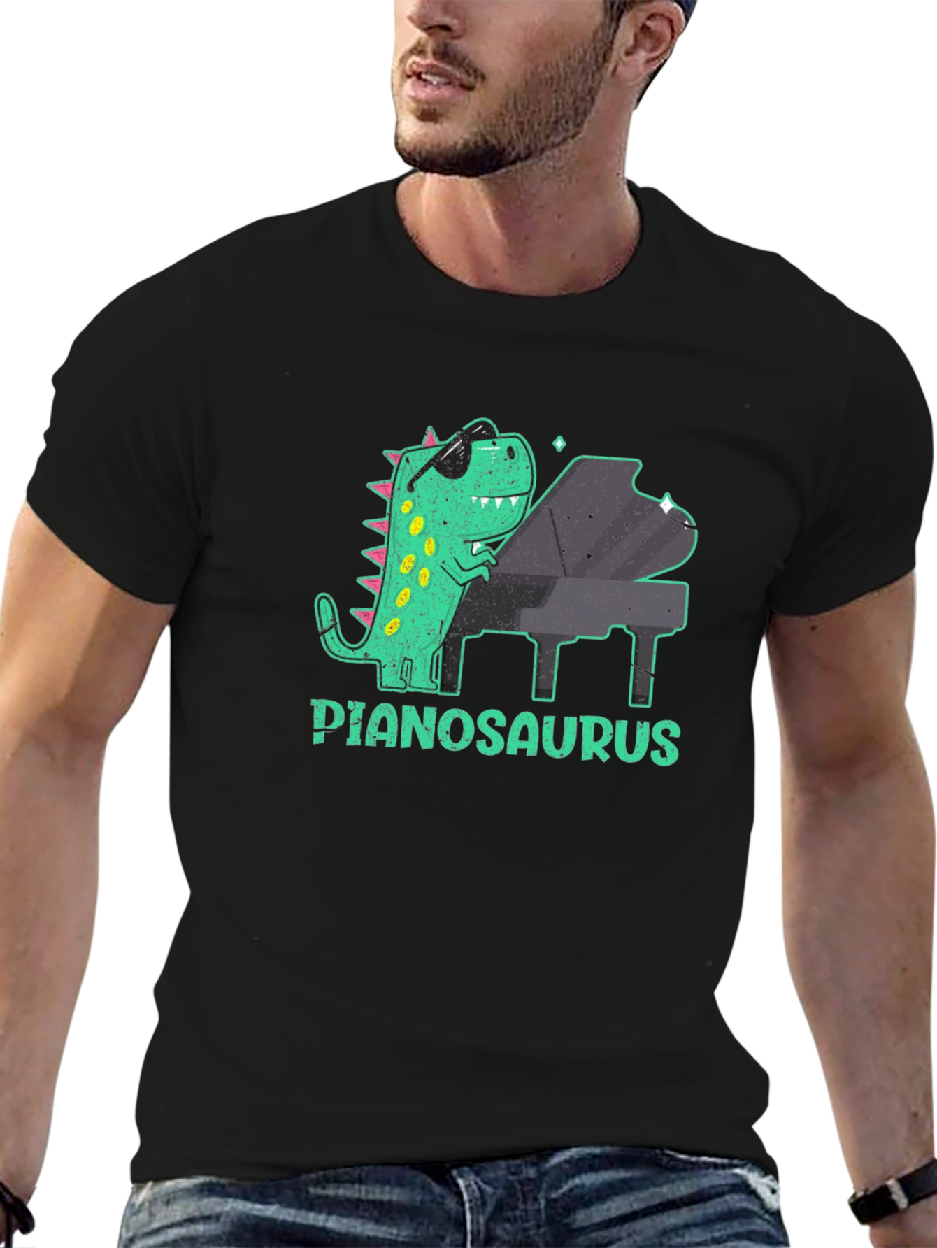 Pianosaurus T-Shirt - Cool Dinosaur Playing Piano