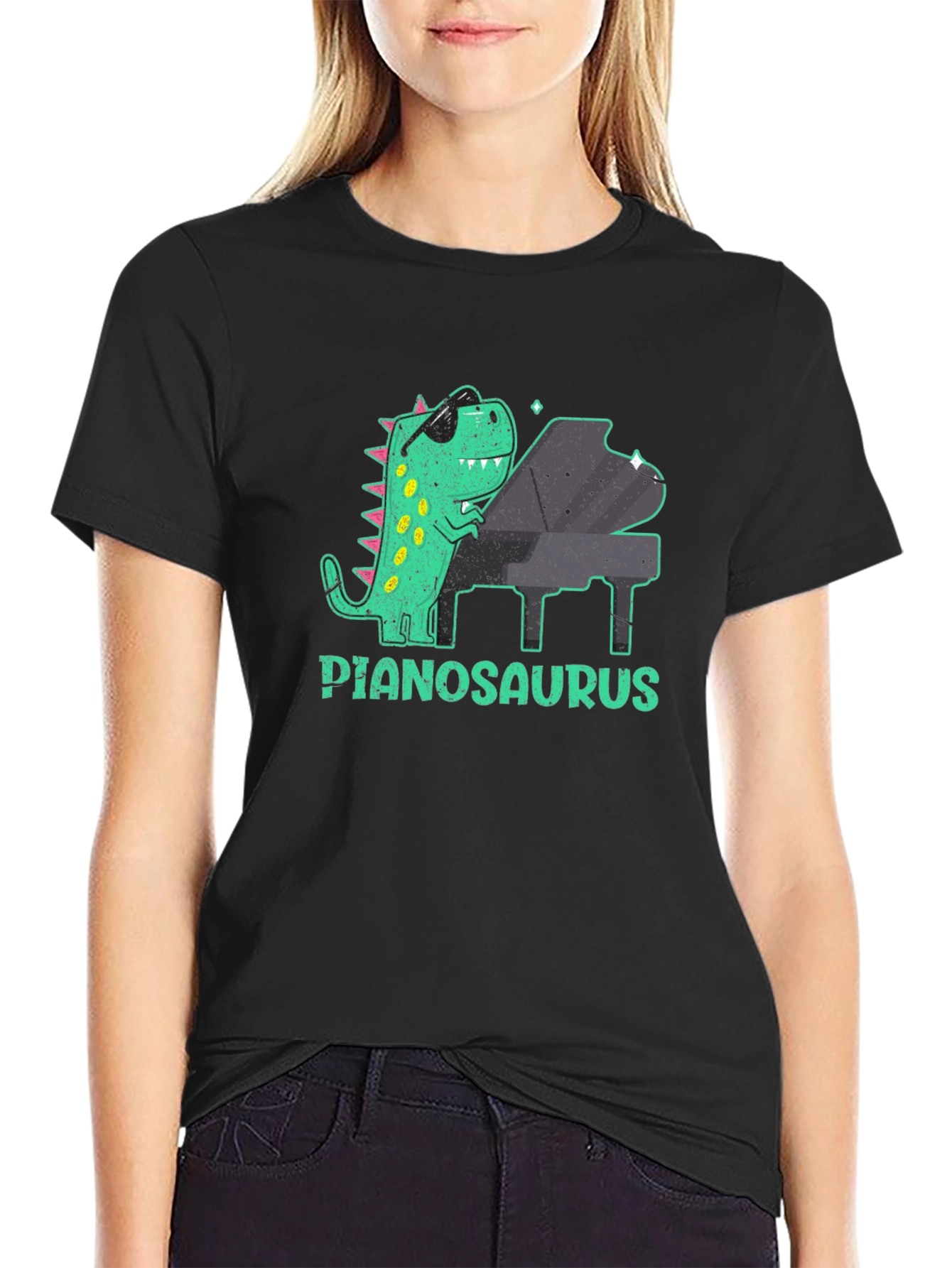 Pianosaurus T-Shirt - Cool Dinosaur Playing Piano