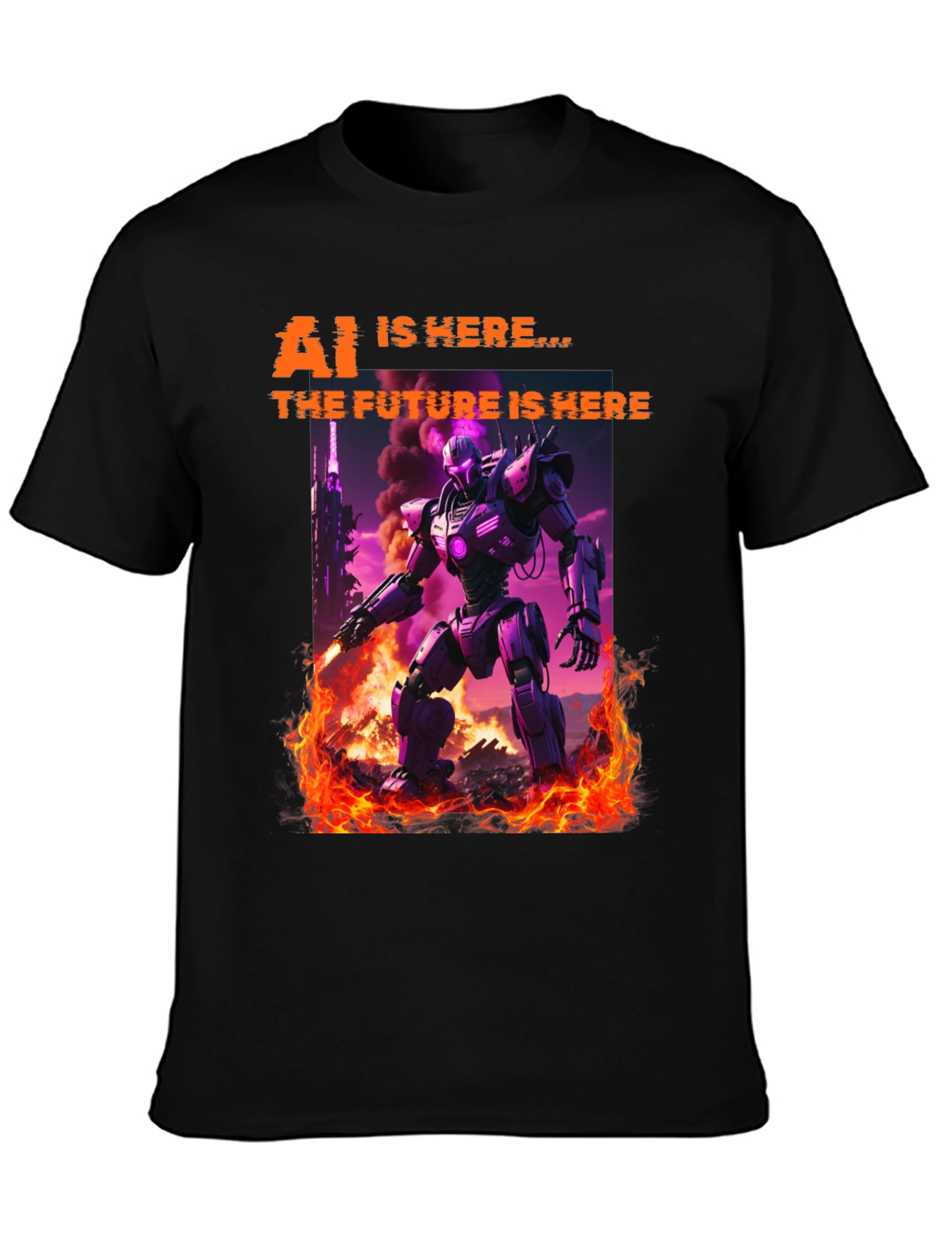 AI Future Robot T-Shirt - Sci-Fi Graphic Tee