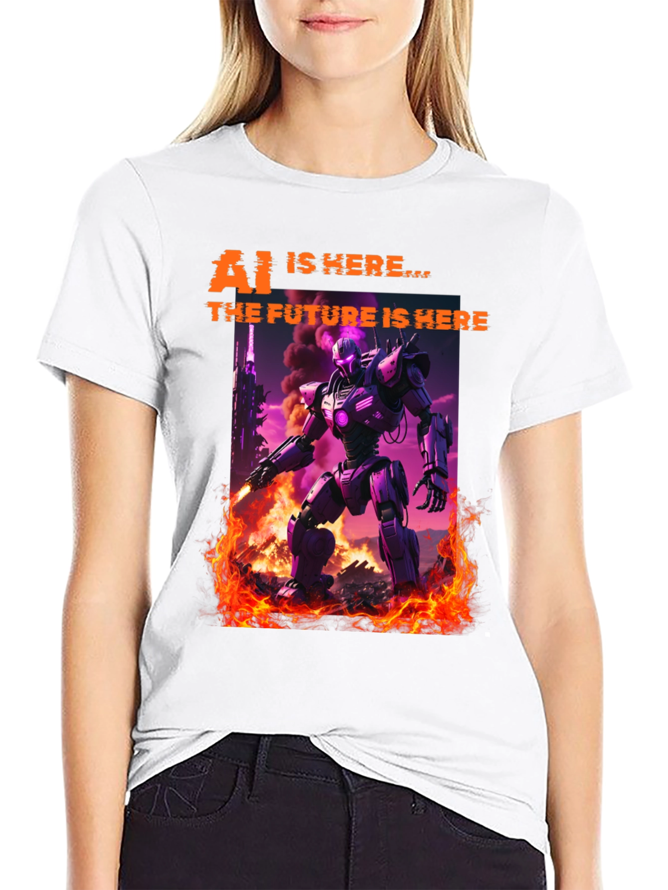 AI Future Robot T-Shirt - Sci-Fi Graphic Tee