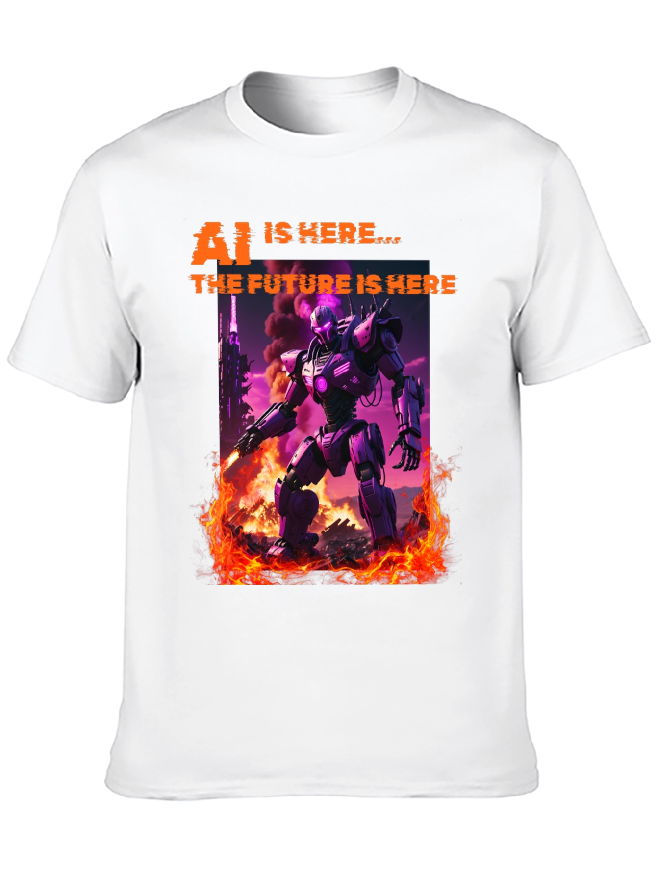 AI Future Robot T-Shirt - Sci-Fi Graphic Tee