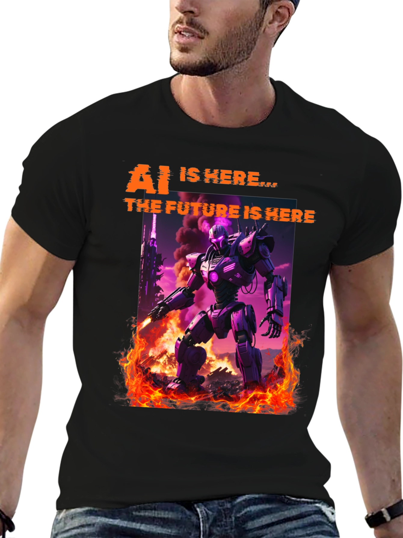 AI Future Robot T-Shirt - Sci-Fi Graphic Tee