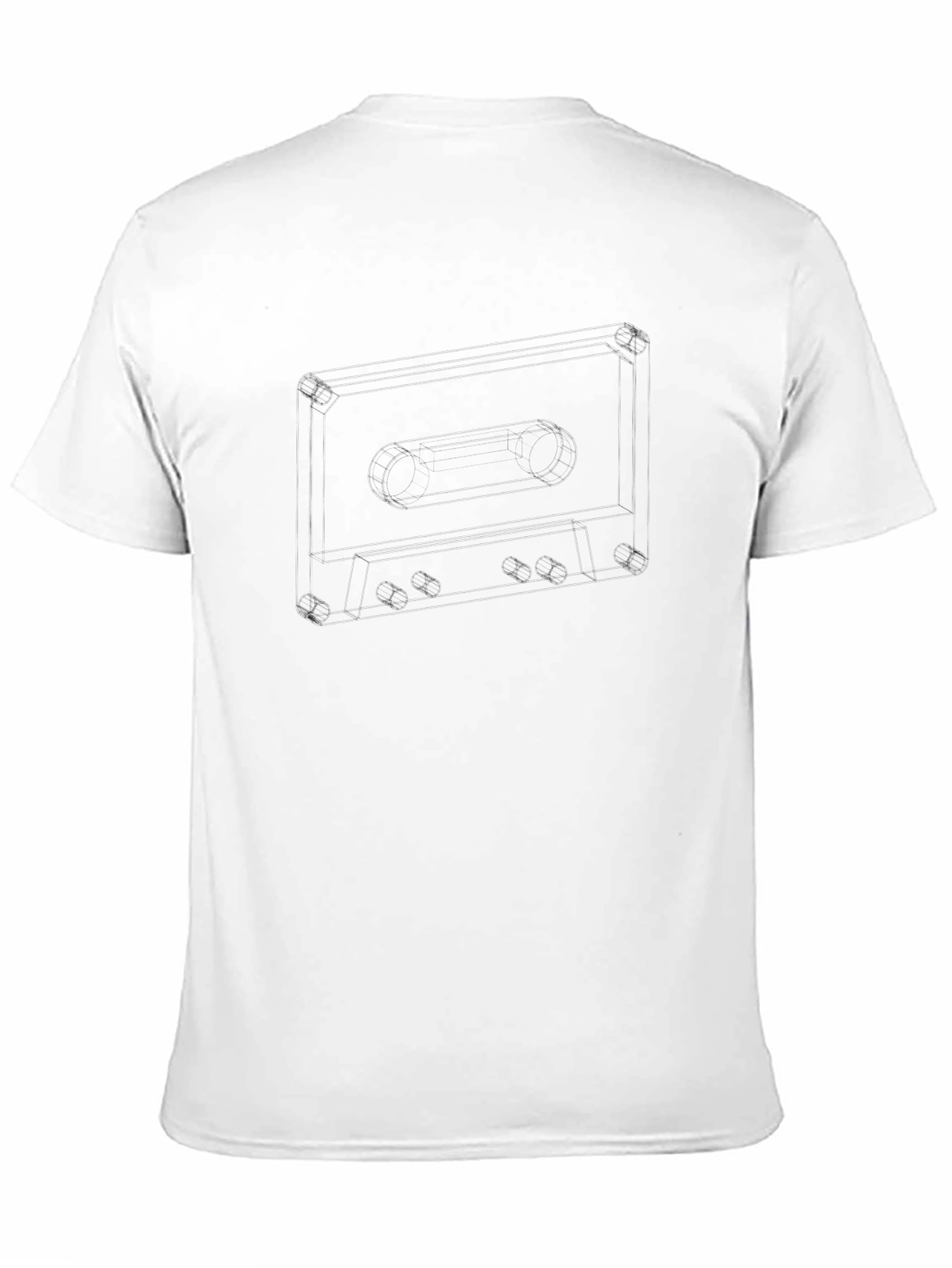 Mens Black T-Shirt with Cassette Tape Design