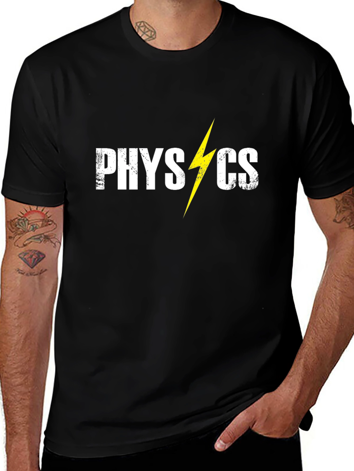 Physics Lightning Bolt Graphic Tee - Black