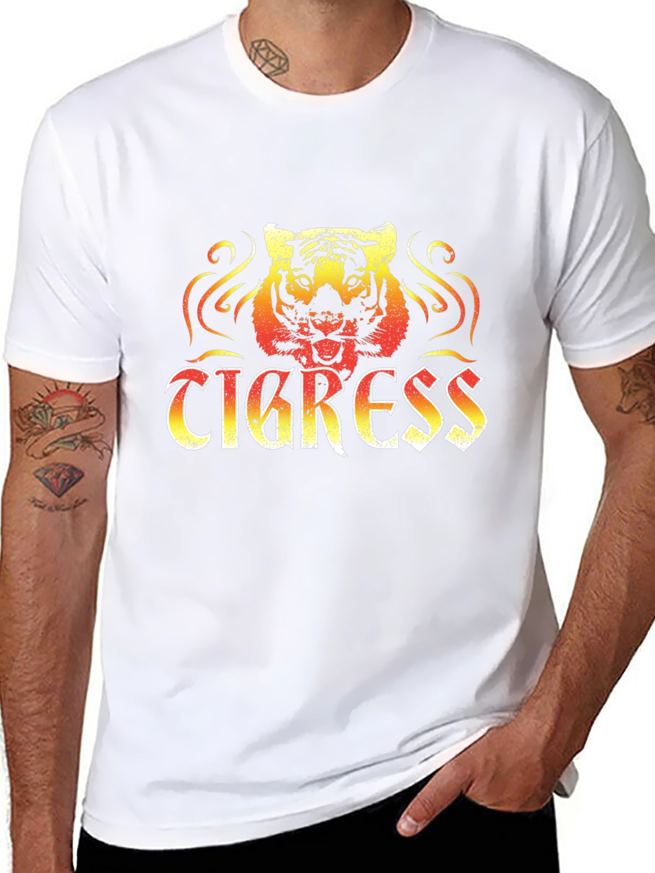 Tigress Graphic Print Mens Black T-Shirt