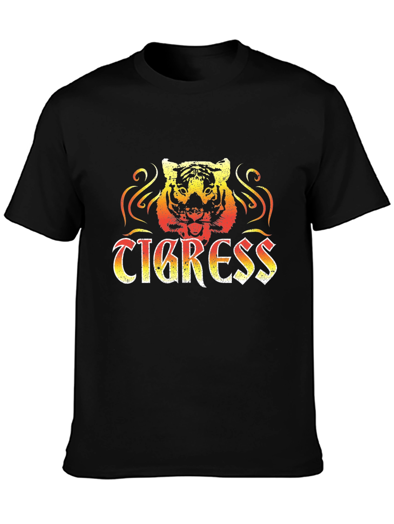 Tigress Graphic Print Mens Black T-Shirt