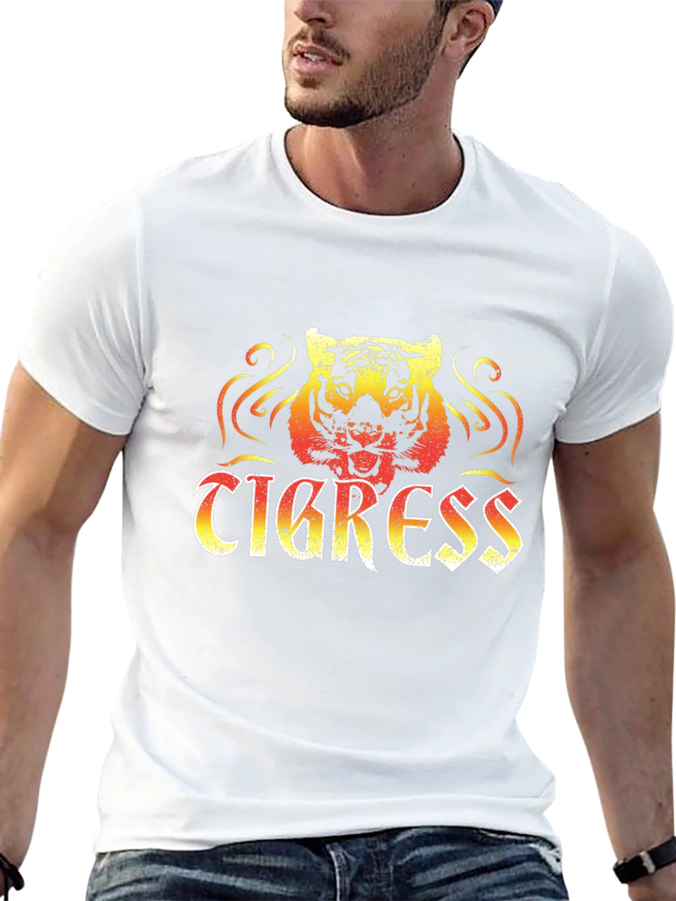 Tigress Graphic Print Mens Black T-Shirt
