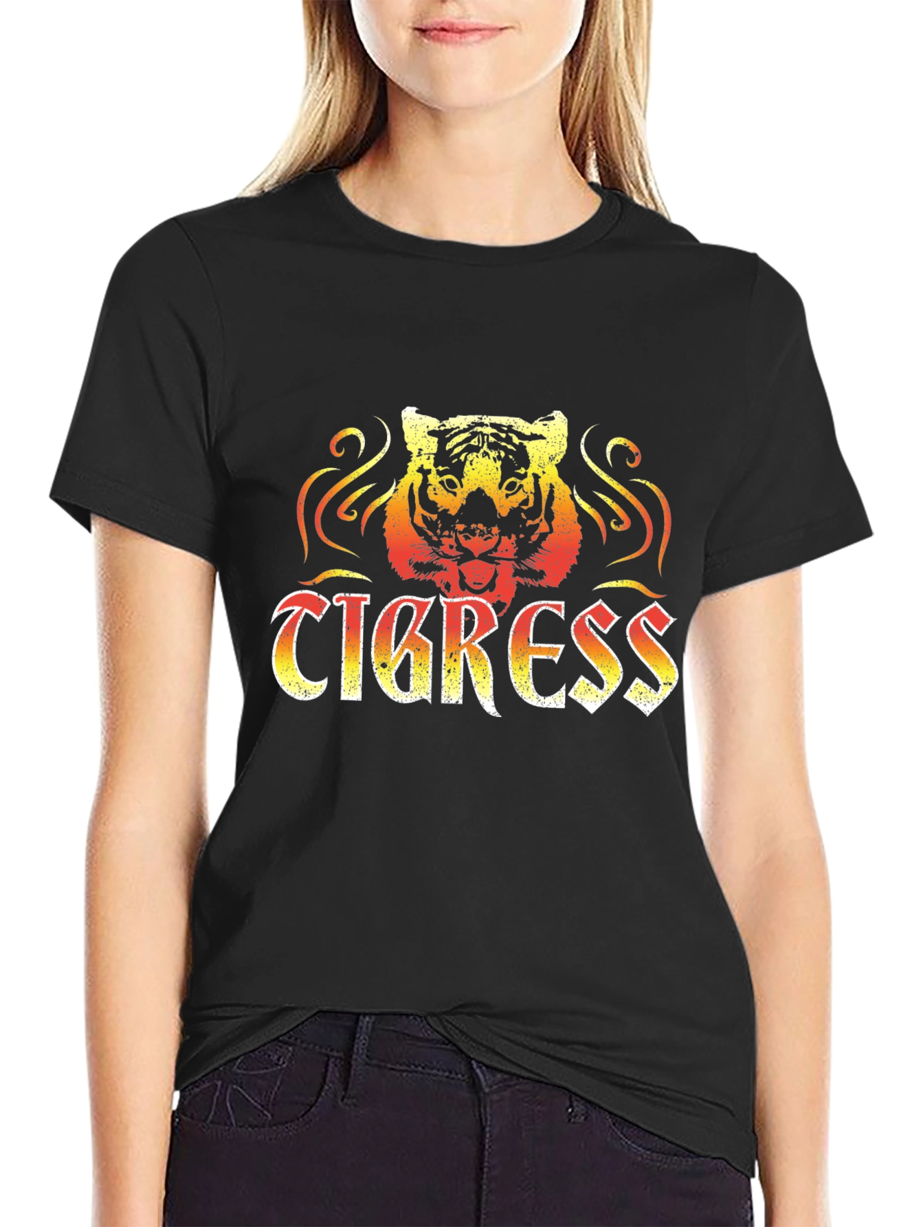 Tigress Graphic Print Mens Black T-Shirt
