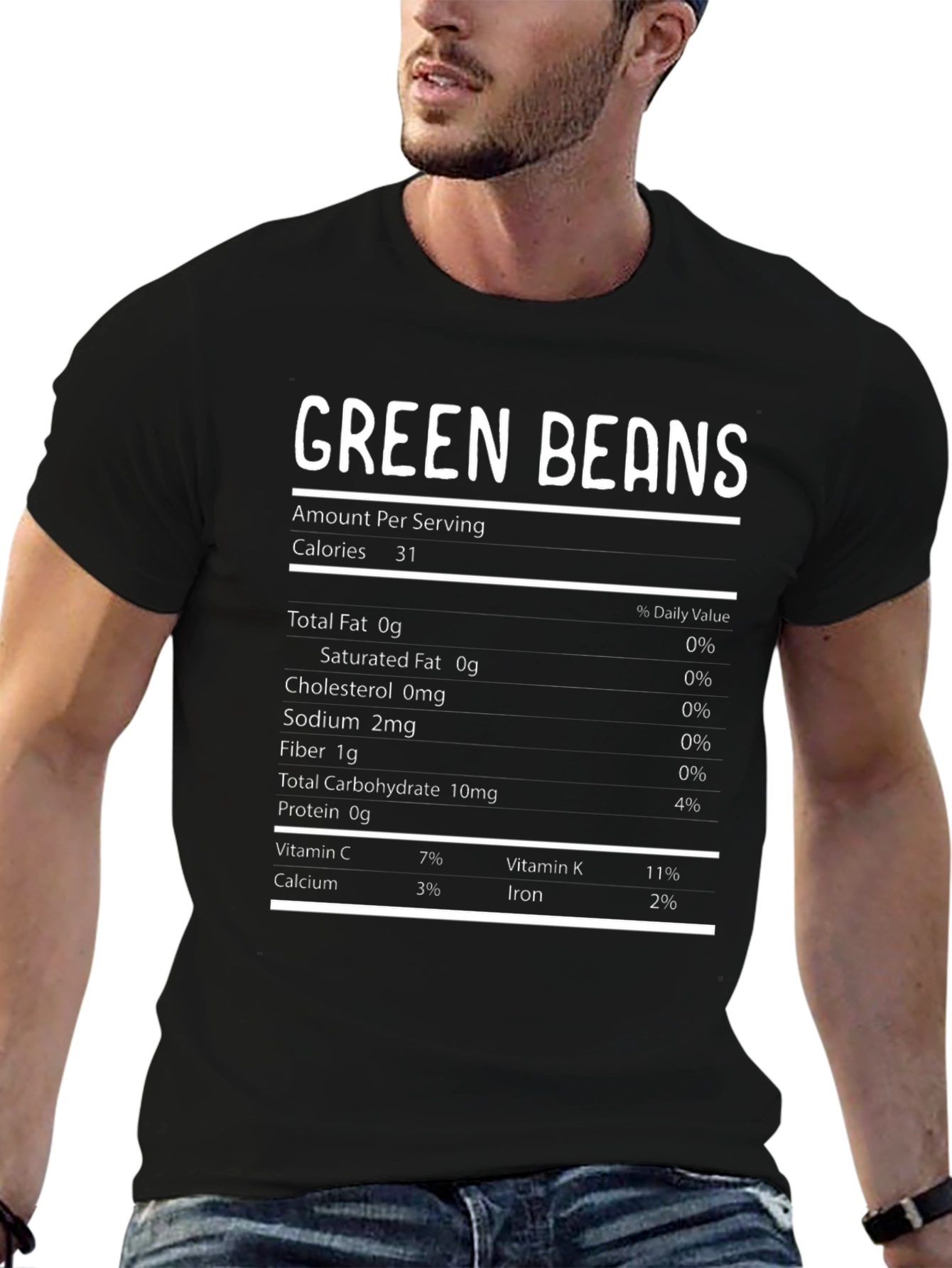 Green Beans Nutrition Facts Funny T-Shirt