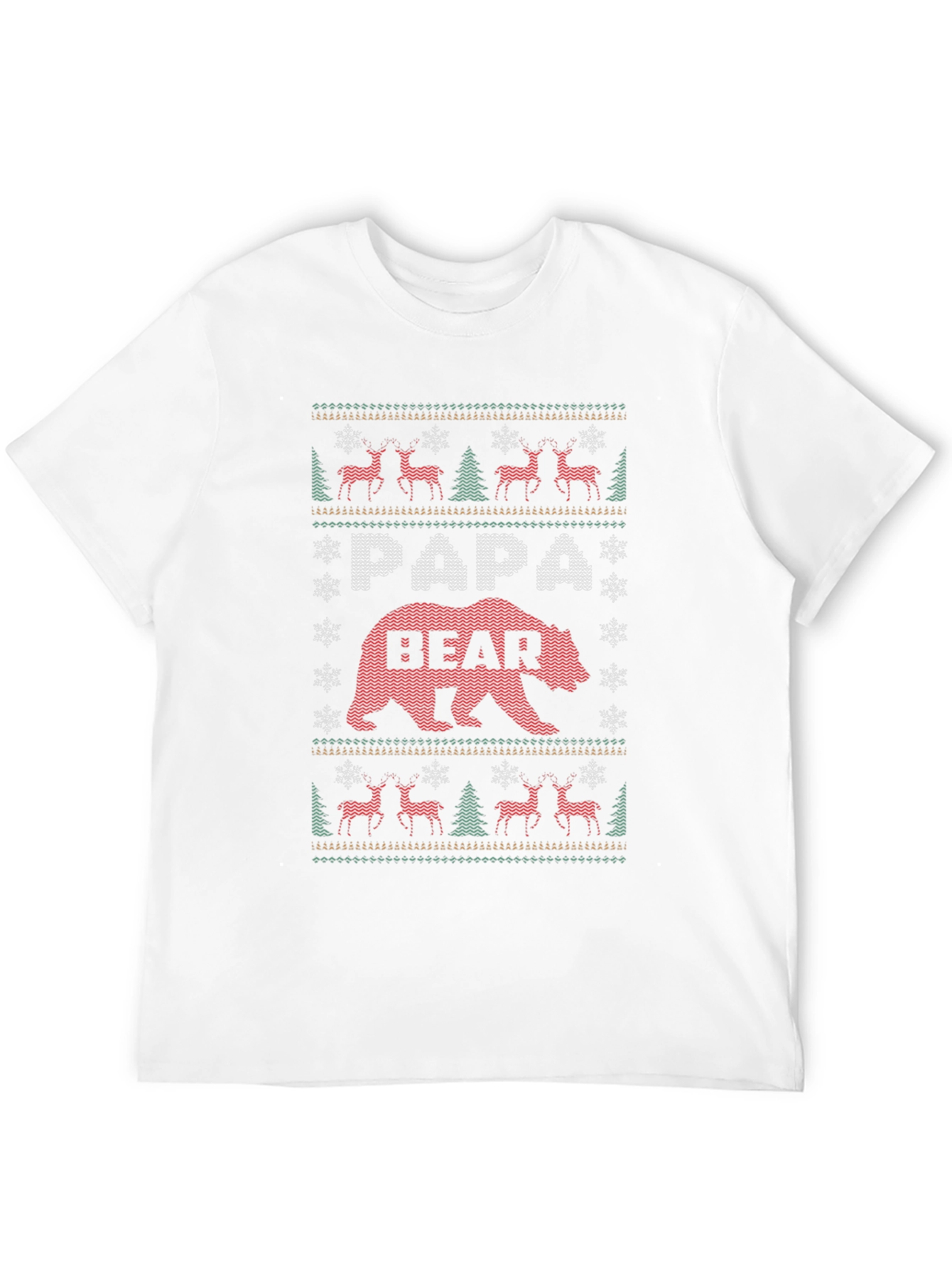 Papa Bear Christmas Knit T-Shirt