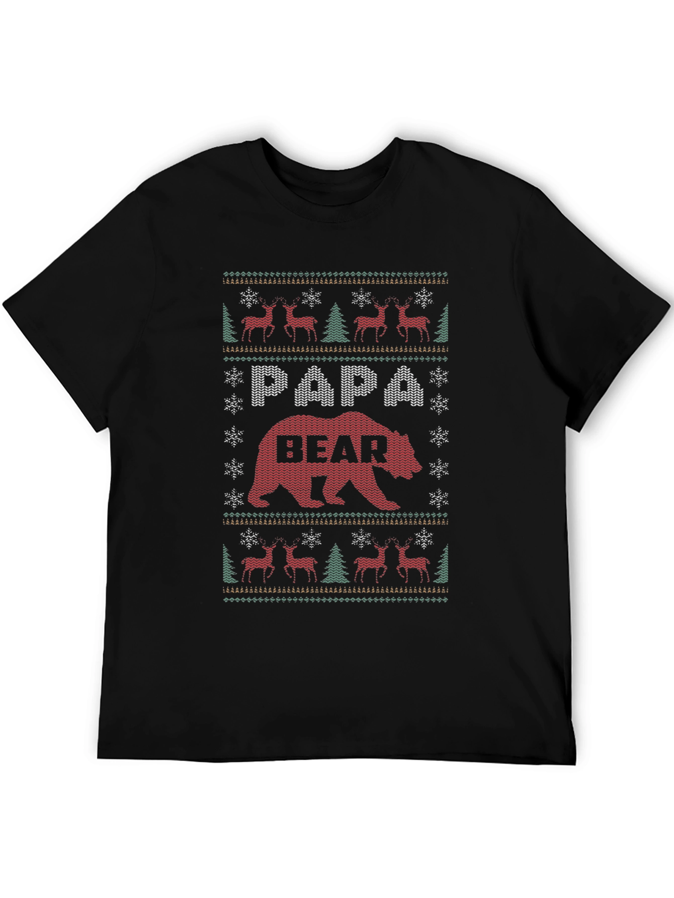 Papa Bear Christmas Knit T-Shirt