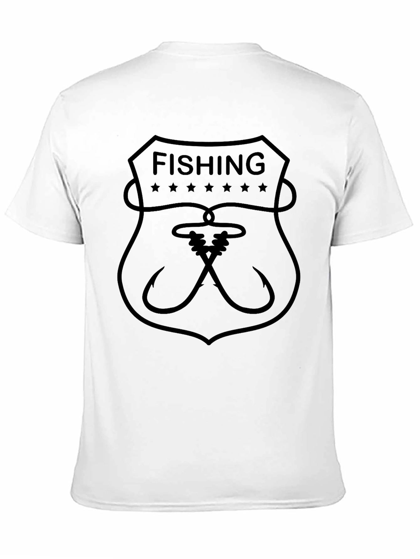 Fishing Graphic Tee - Black Crew Neck