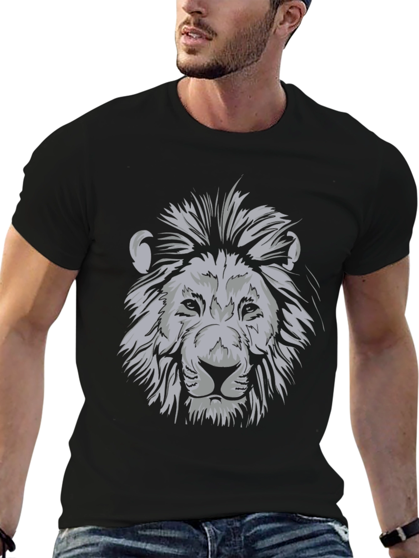 Lion Graphic Black T-Shirt