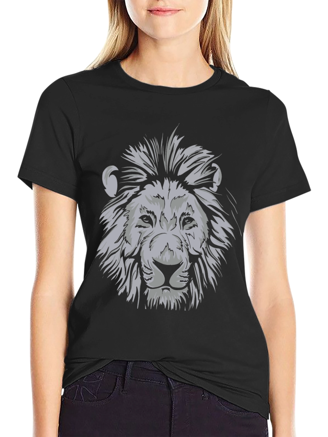 Lion Graphic Black T-Shirt