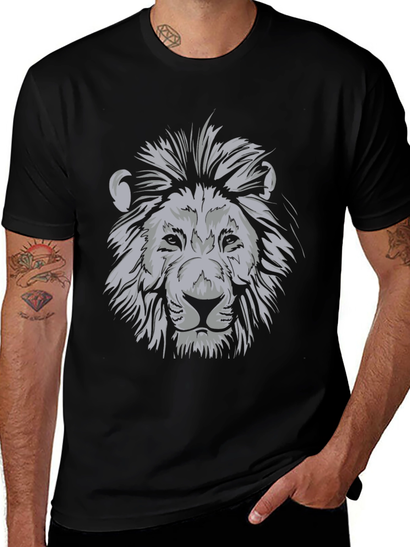 Lion Graphic Black T-Shirt